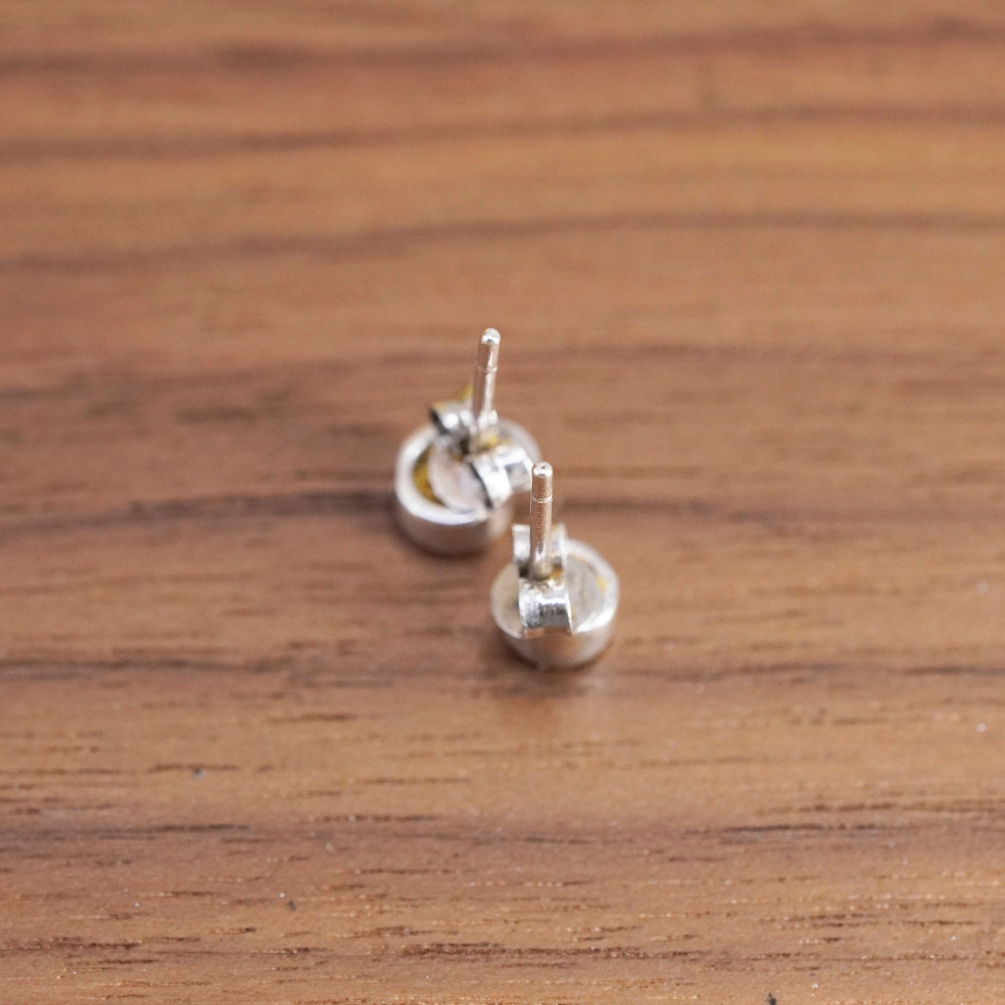 5mm, vintage Sterling silver clear round crystal studs, cz earrings