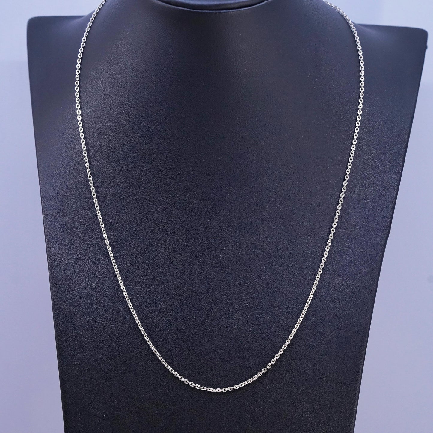 18" 2mm, vintage Prochain Sterling silver necklace, 925 flatten circle chain