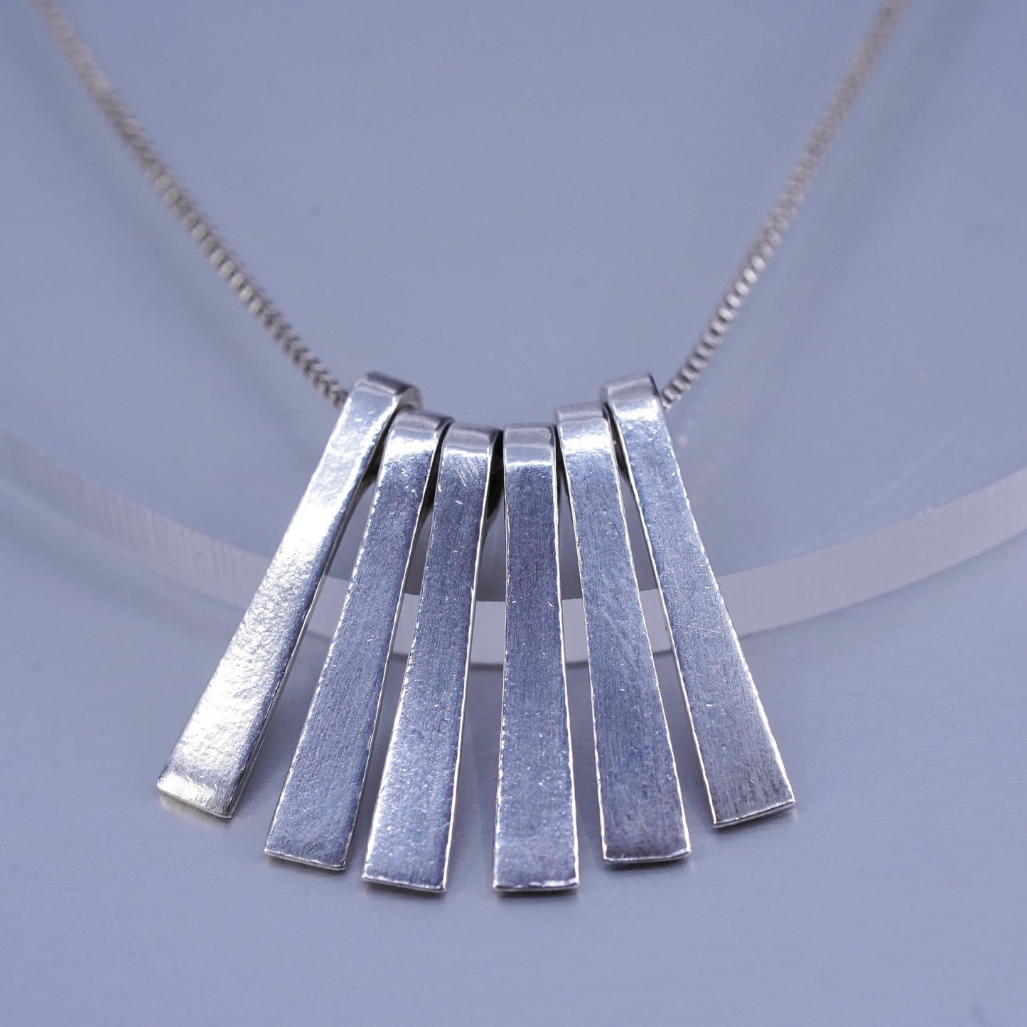 18”, Vintage Sterling 925 silver box chain necklace with name pendants