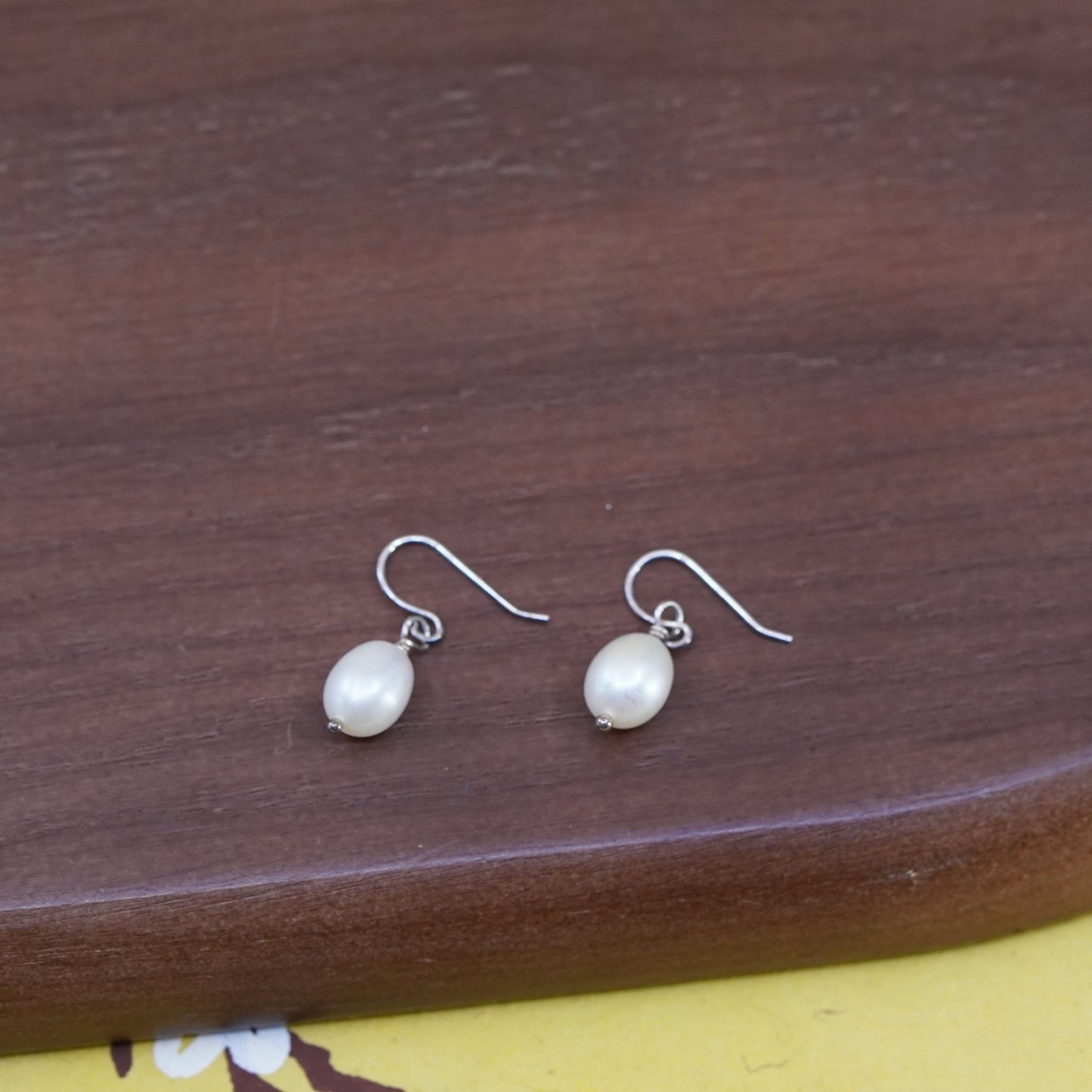 Vintage Sterling 925 silver handmade earrings with pearl