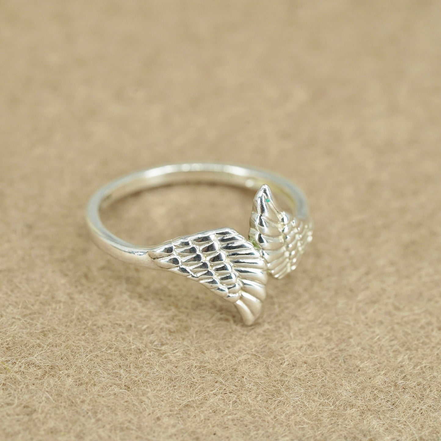 Size 10.5, vintage Sterling 925 silver handmade wings ring