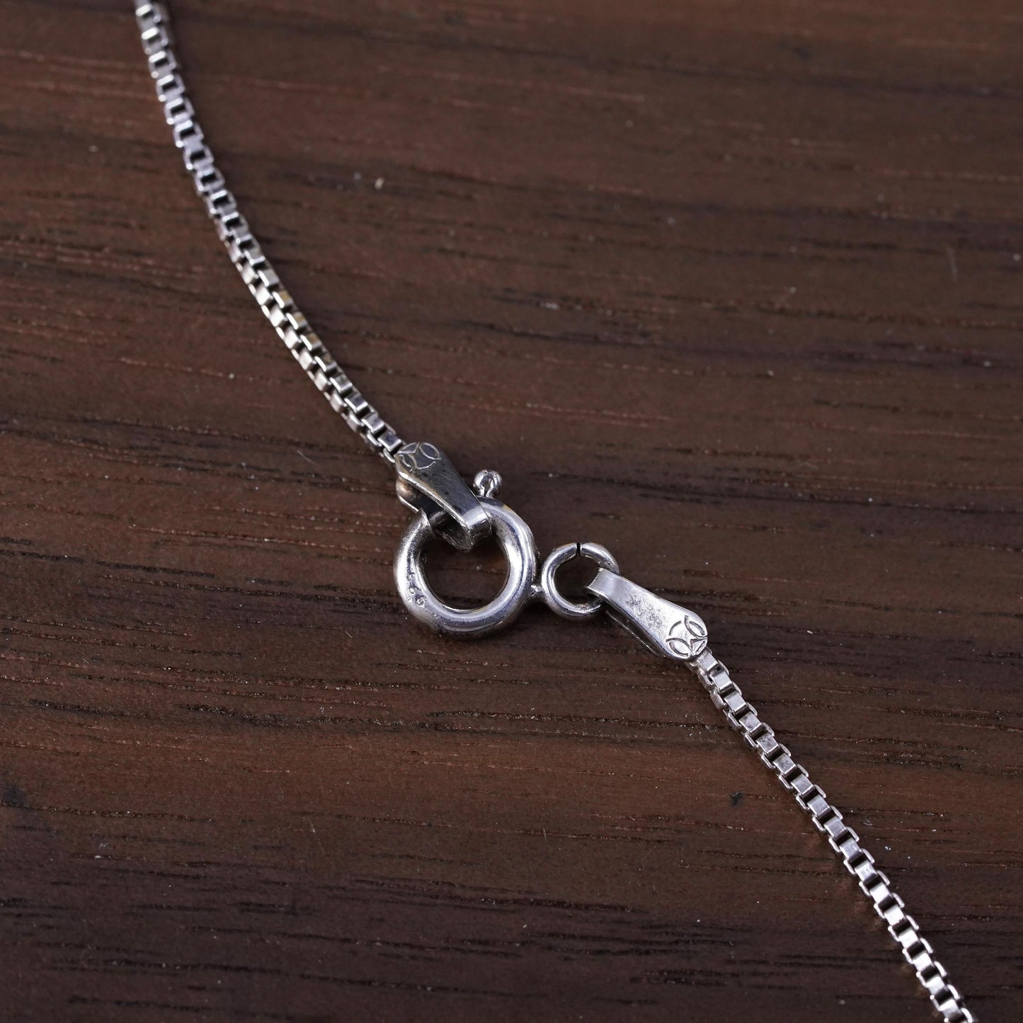 18” Vintage 14K flower Sterling silver handmade pendant, 925 box chain necklace