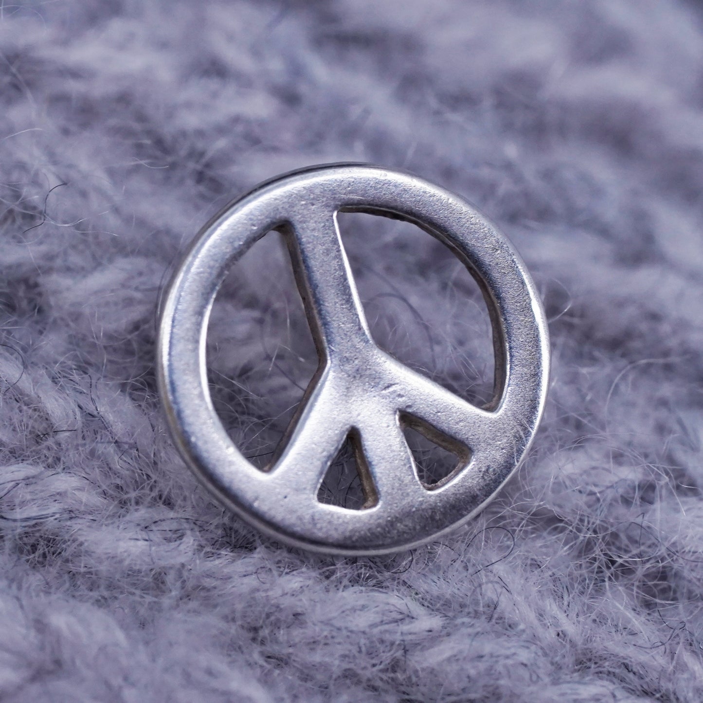 Vintage Sterling silver pendant, solid 925 silver peace symbol, CND symbol
