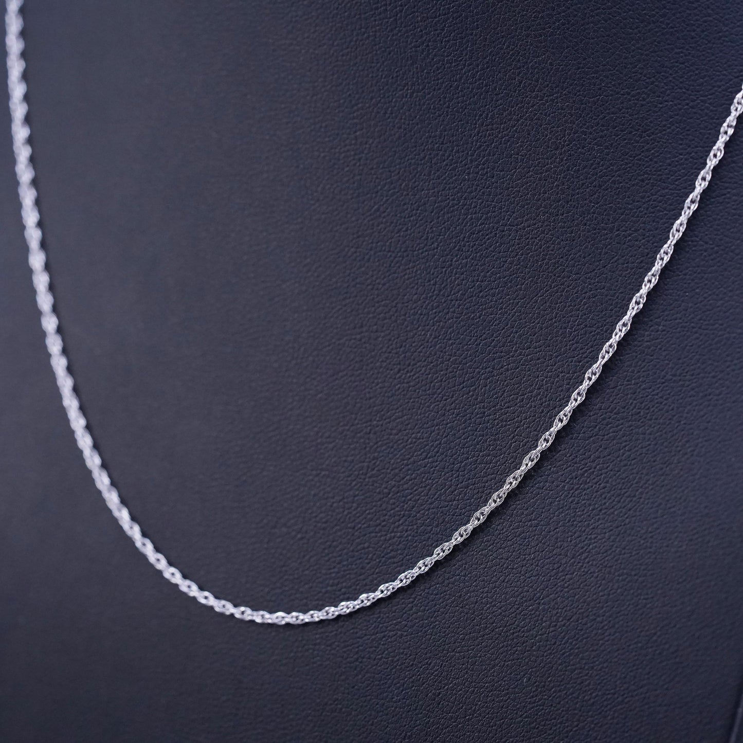 18” 2mm, vintage Italy Sterling 925 silver Singapore rope chain necklace