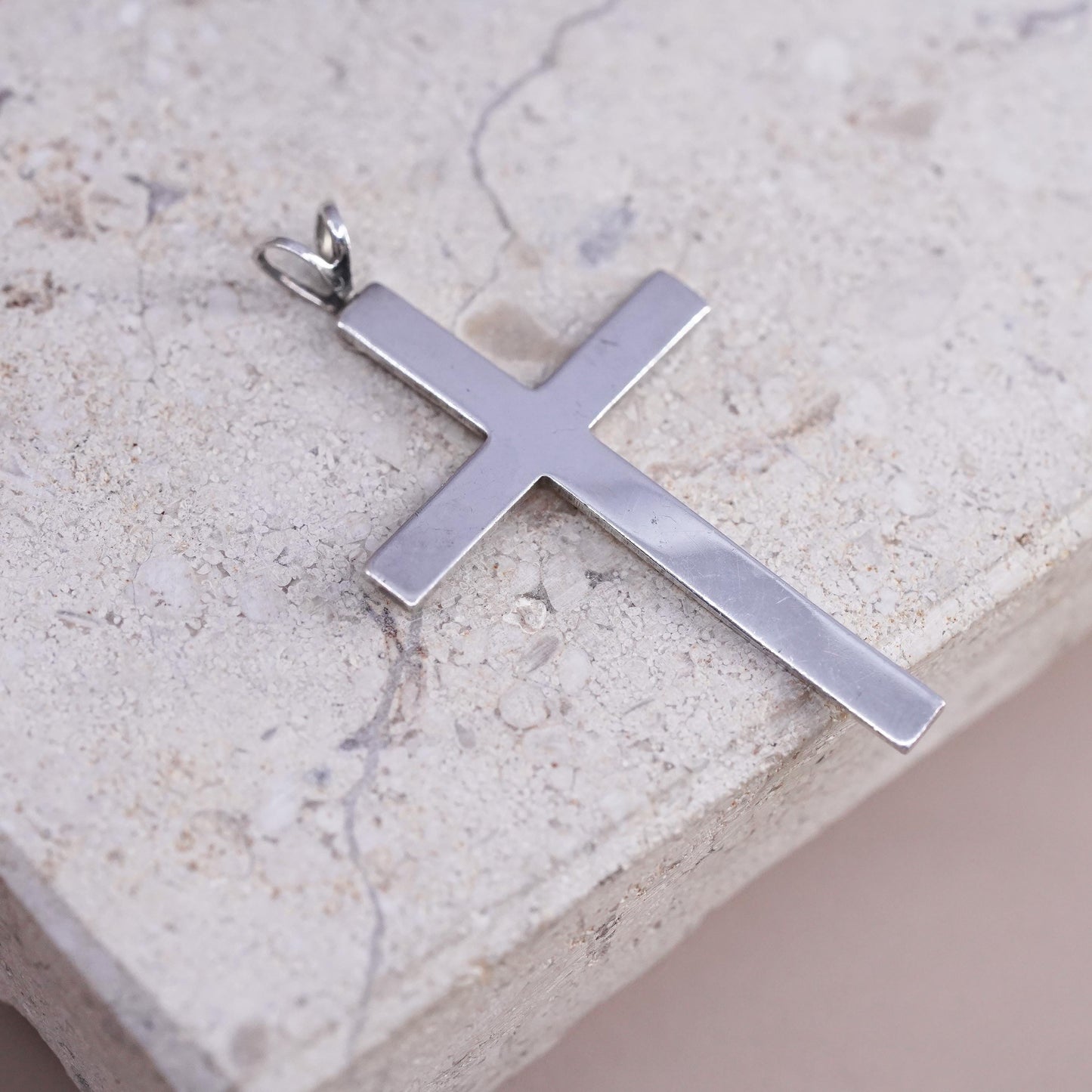 Vintage Sterling silver Handmade charm, 925 cross pendant