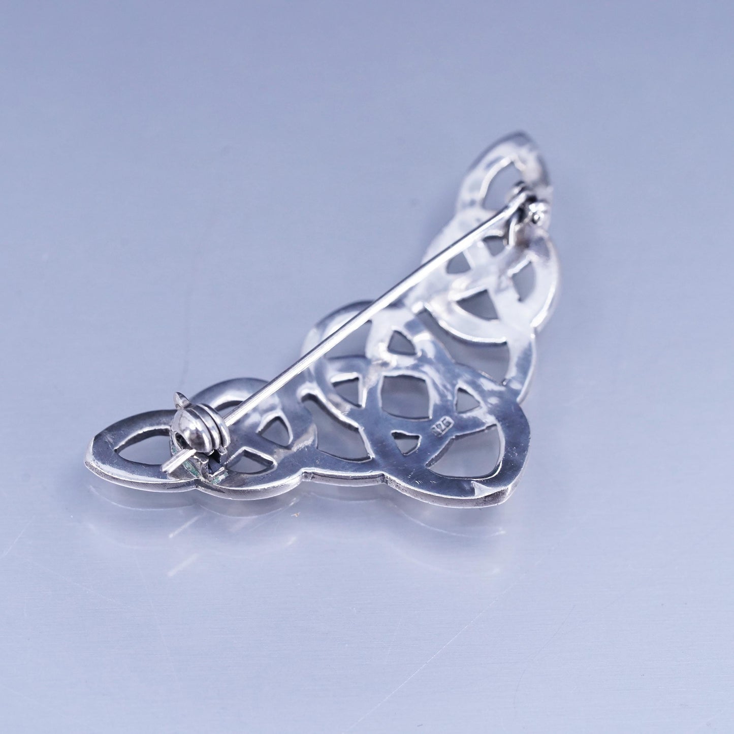Vintage sterling silver handmade brooch, Irish 925 Celtic knot pin