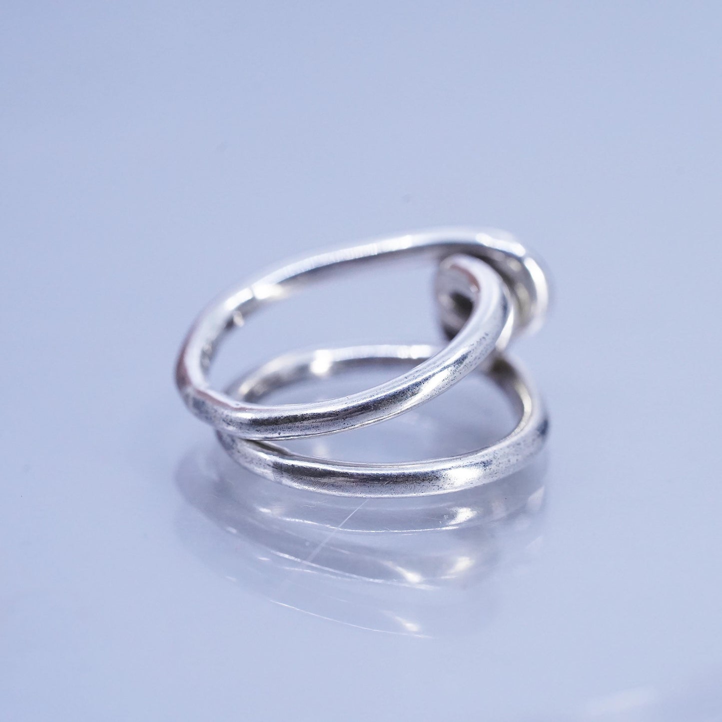 Size 6.5, vintage Mexican Sterling 925 silver handmade ring, knotted band