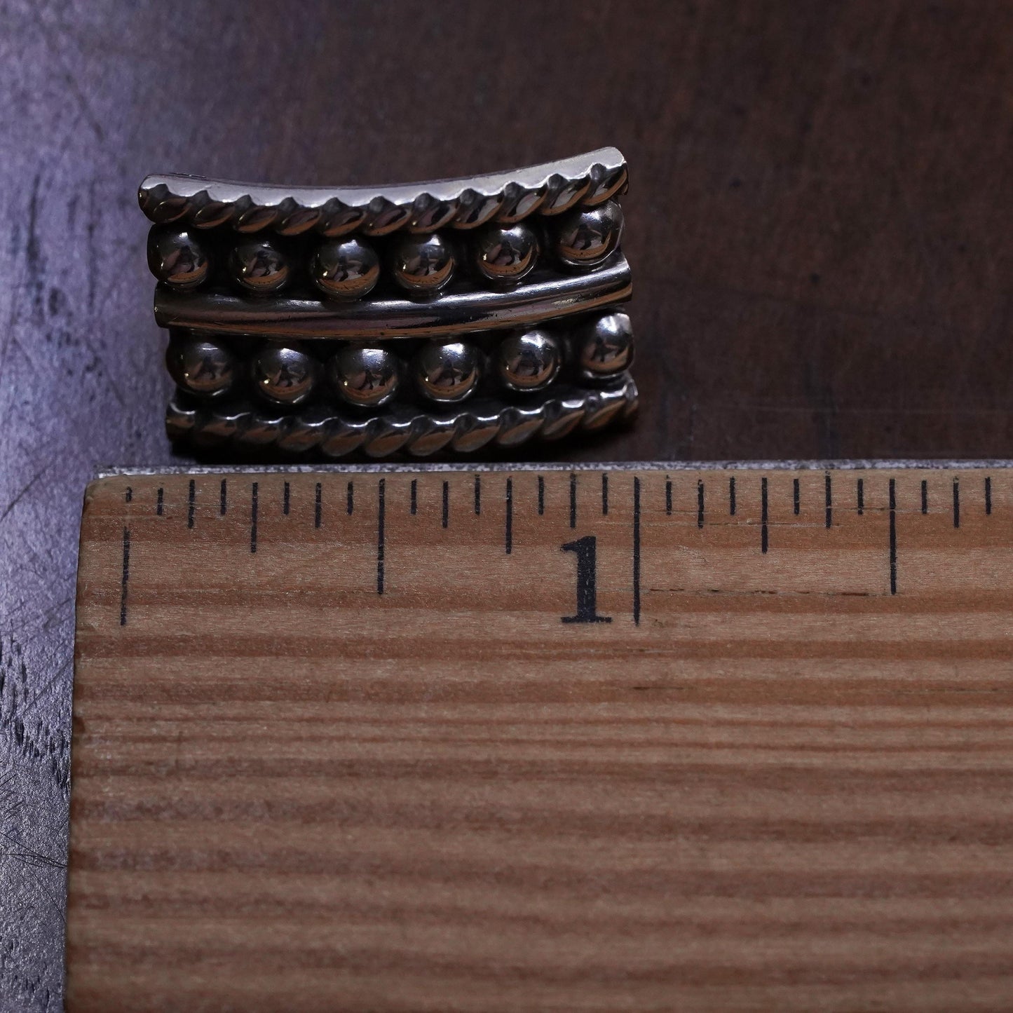 Vintage handmade single earring. Sterling 925 silver beads stud