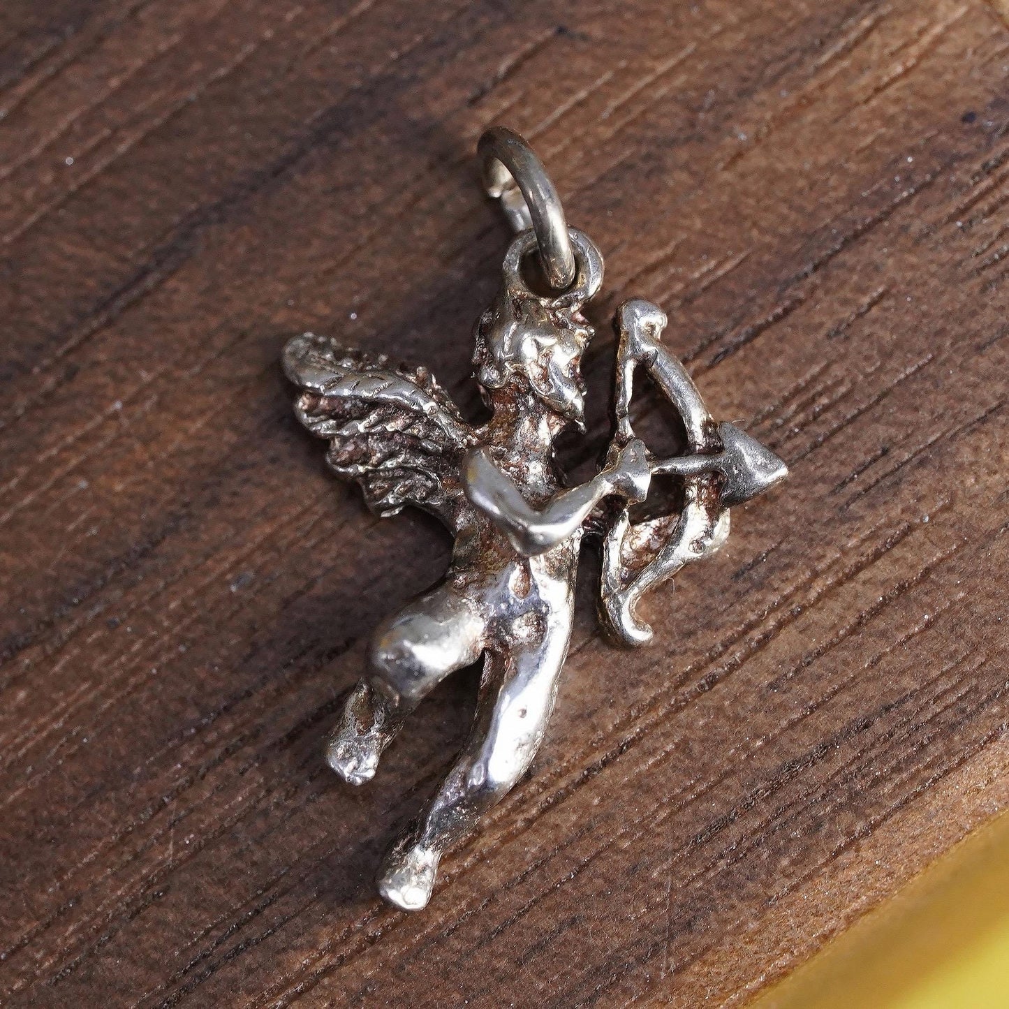 925 Sterling Silver Cupid Pendant Cherub Angel Bow Arrow Charm Love Jewelry
