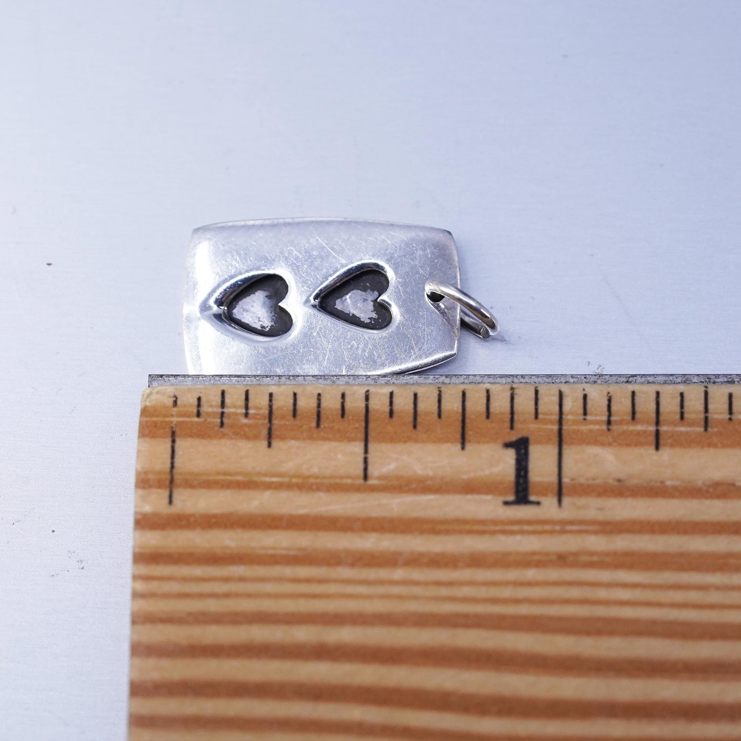 Vintage Mexican sterling 925 silver heart charm pendant