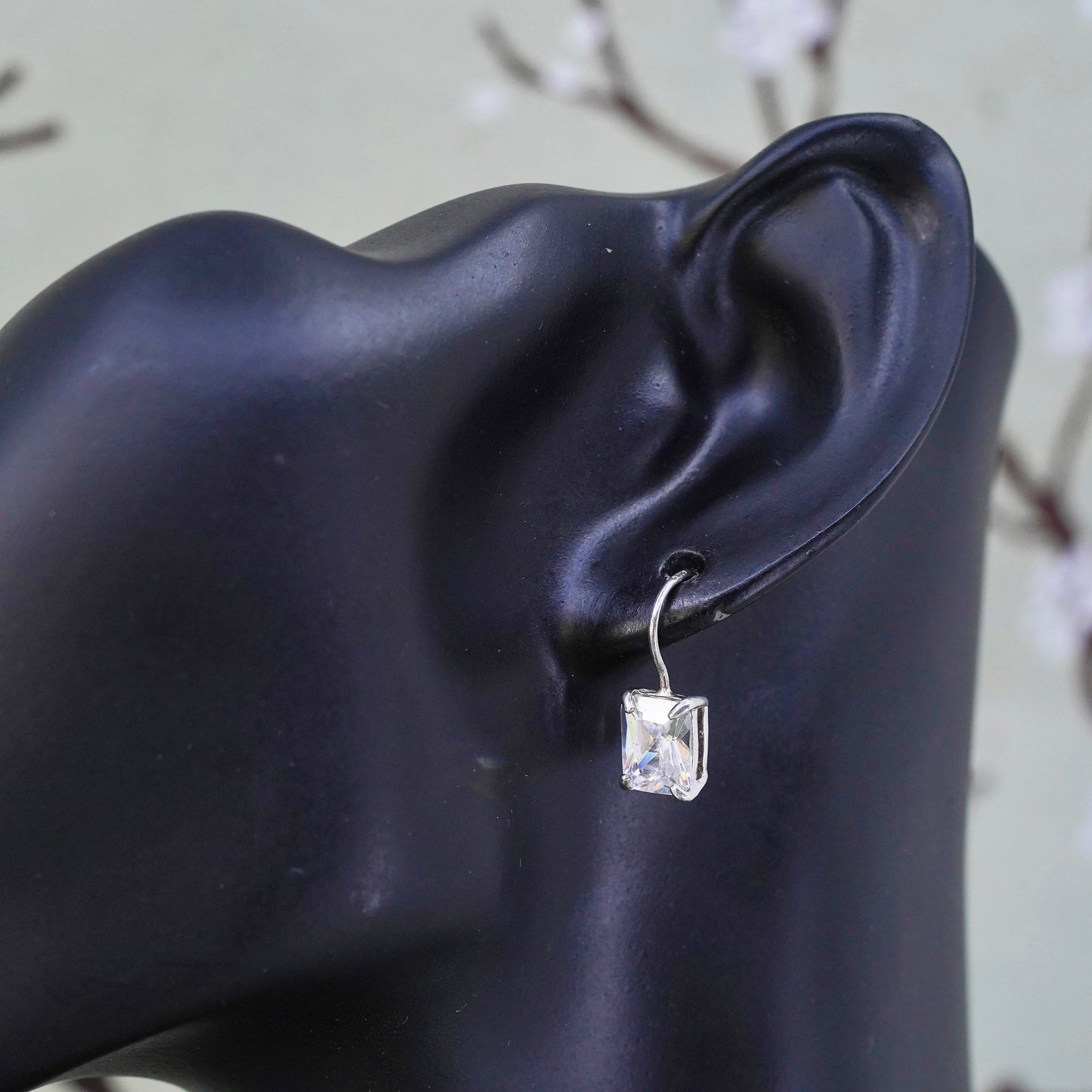 Silpada W0353 Rectangular Cubic Zirconia Sterling 925 Silver Earrings