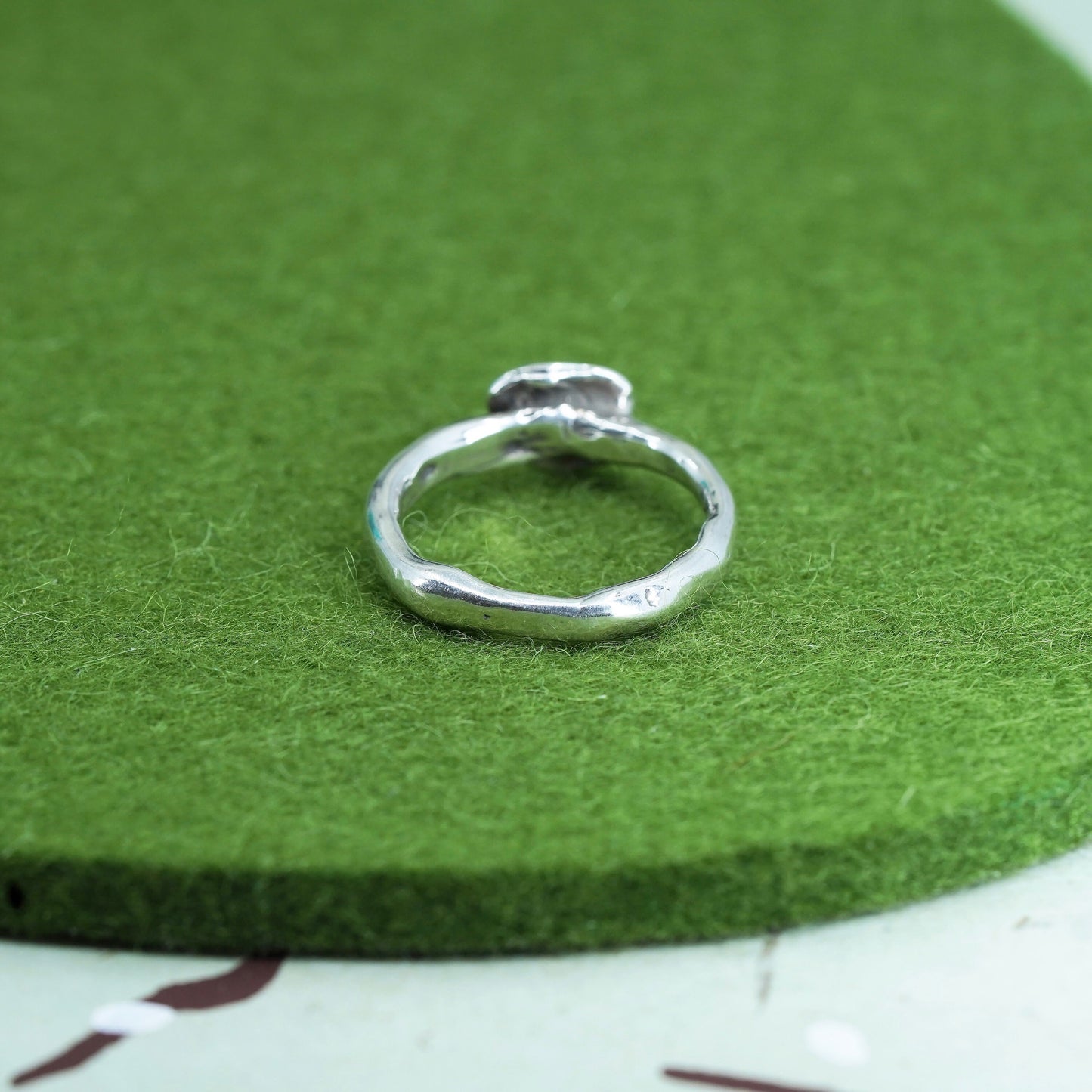 Size 7, Vintage Sterling silver handmade ring, stackable 925 cross band