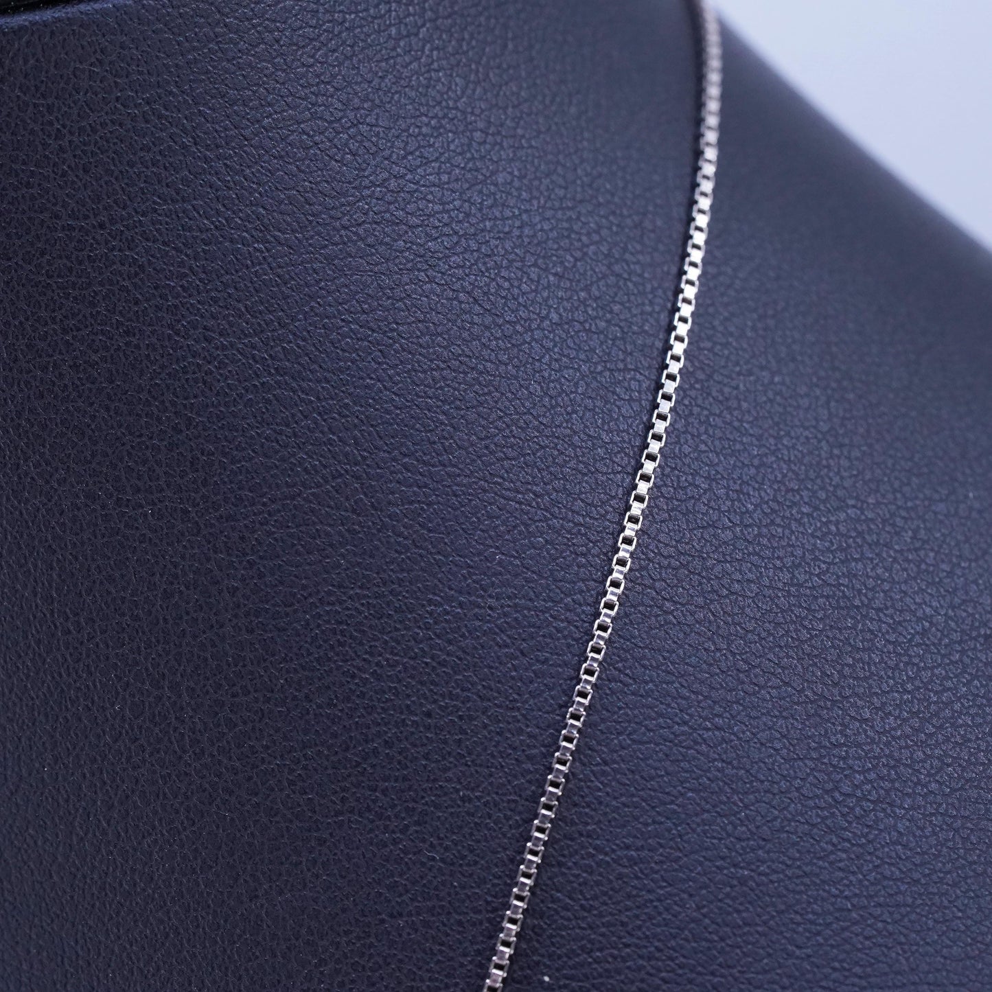 24", Vintage Italian sterling silver box chain, made in Italy silver necklace