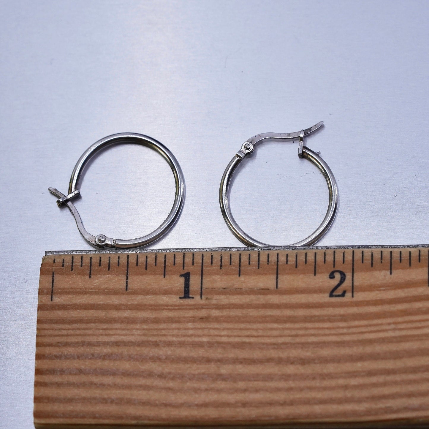 0.75”, vintage Sterling silver handmade earrings, 925 hoops