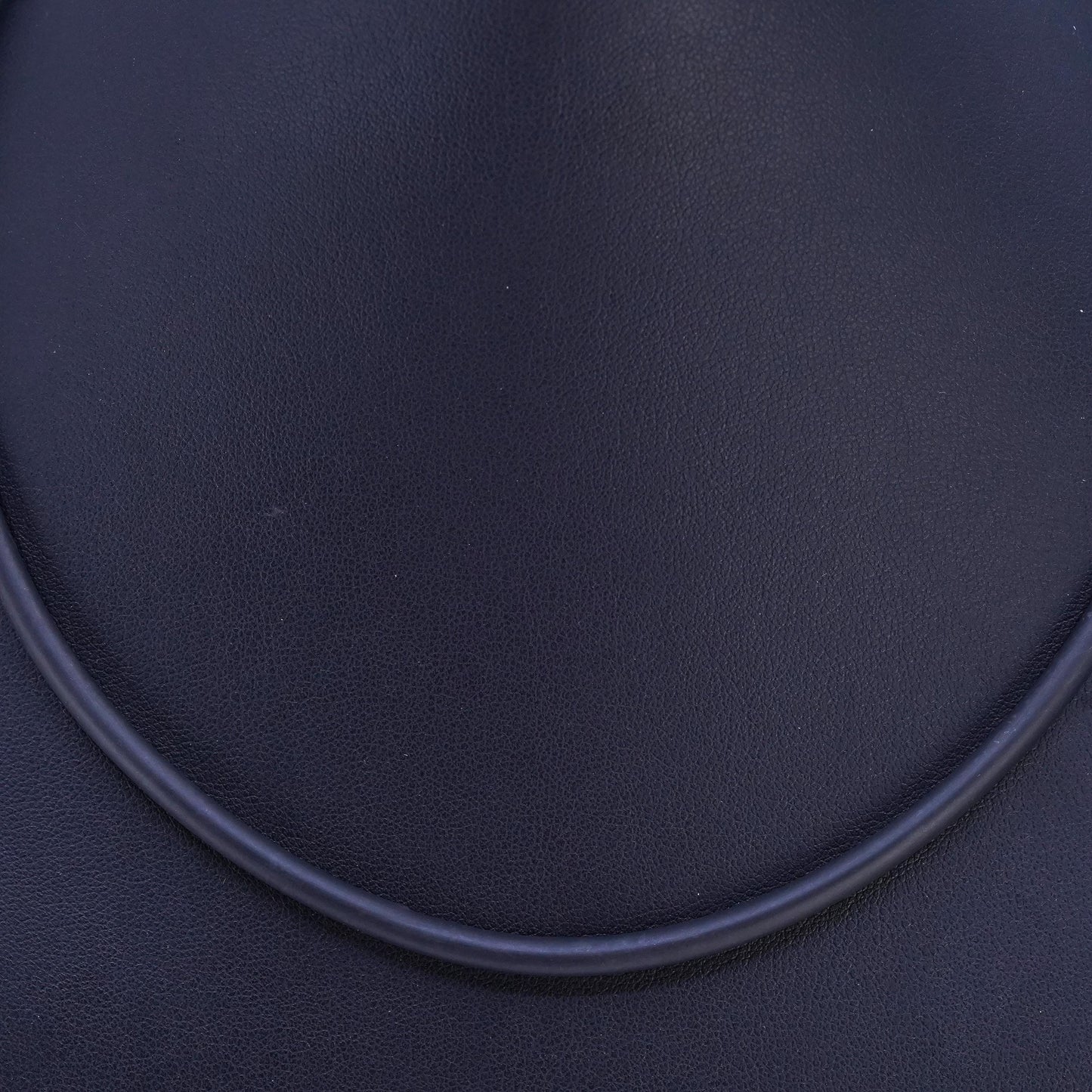 18" 4mm, vintage 925 Sterling Silver Handmade black rubber Necklace