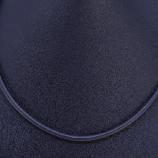 18" 4mm, vintage 925 Sterling Silver Handmade black rubber Necklace