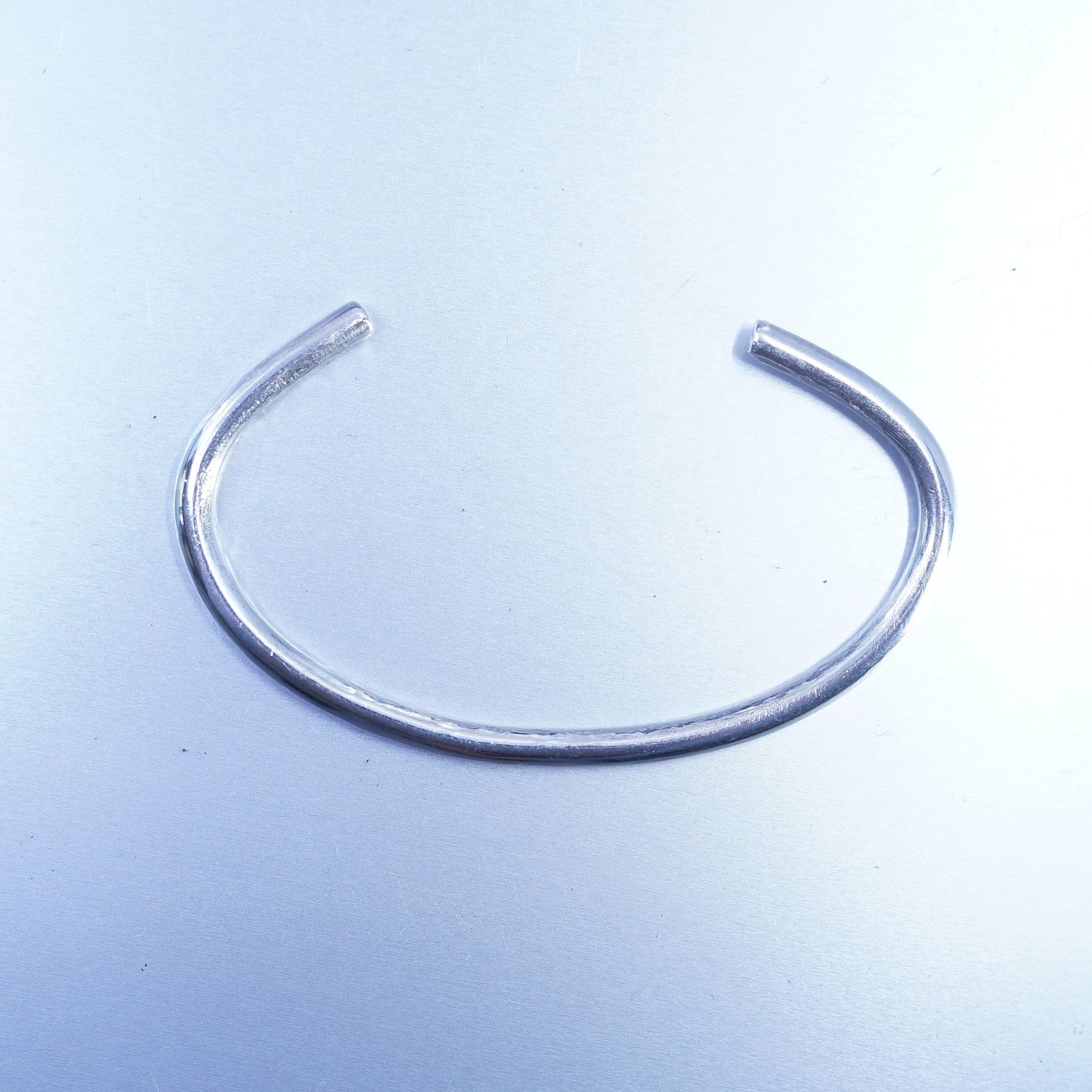 6.5”, Vintage Sterling 925 silver handmade bracelet, hammered textured cuff
