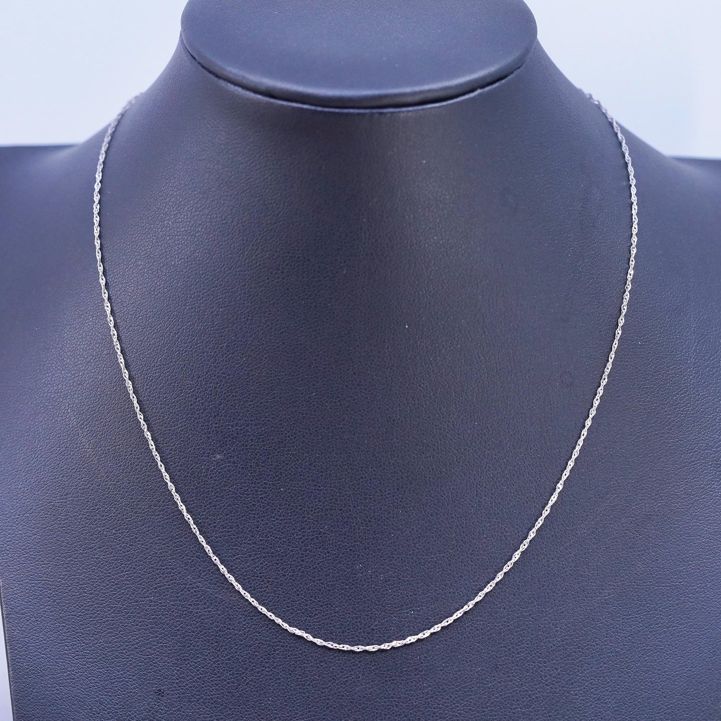 16", 1mm, Vintage Sterling silver necklace, twisted 925 chain