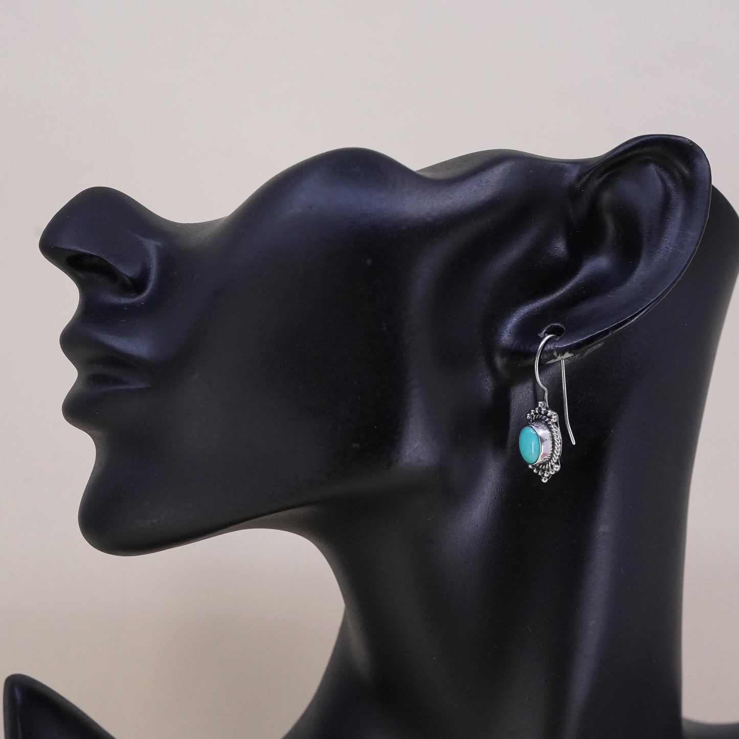Southwestern sterling silver 925 handmade single earring with turquoise