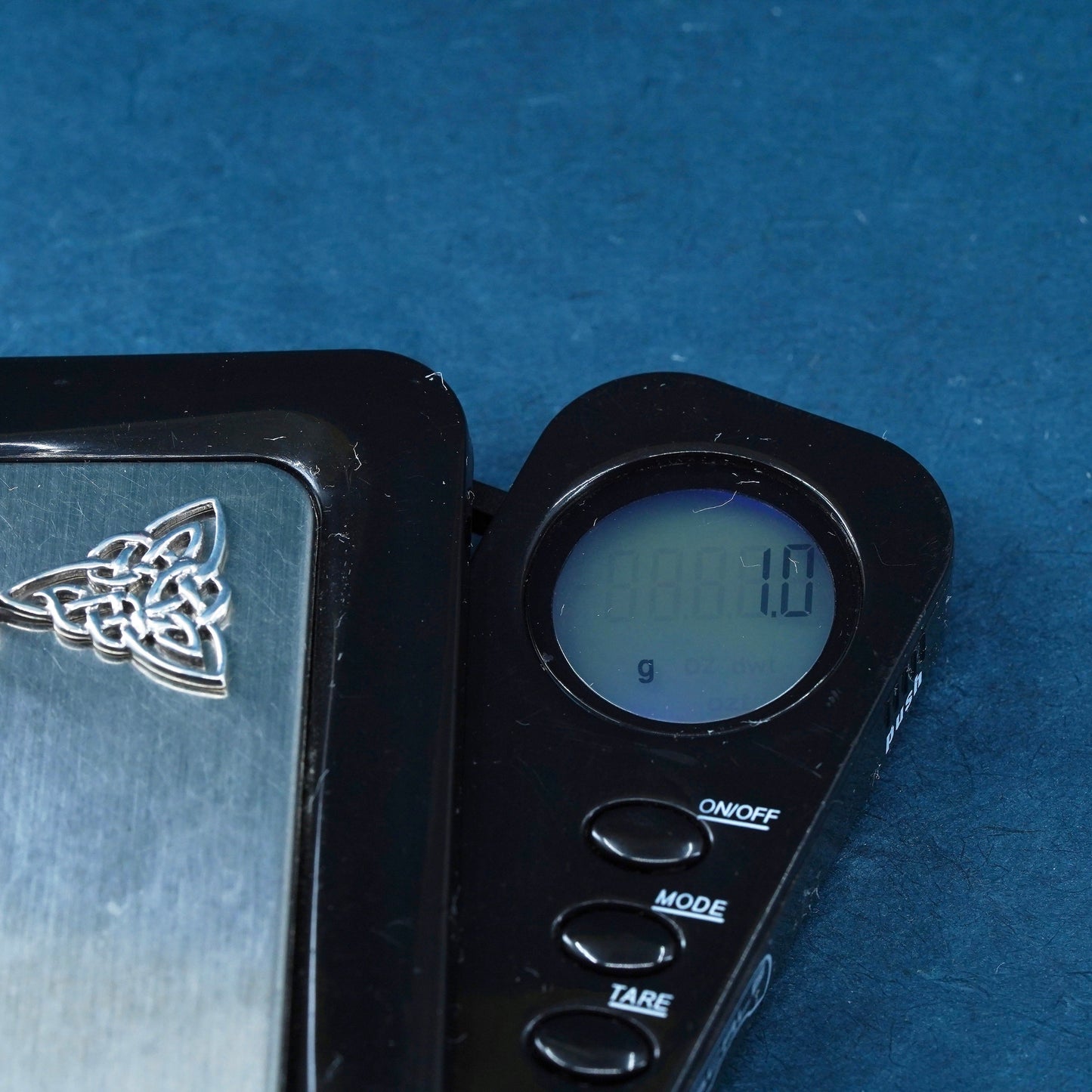 Irish Sterling silver handmade pendant, 925 Celtic knot triangular charm