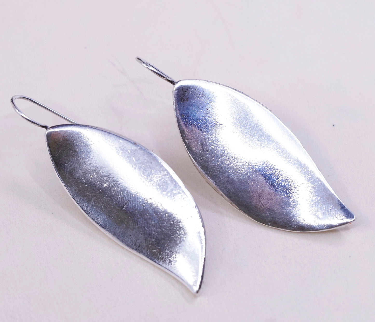 Vintage mon bijou earrings silver tone earrings, leaf drop