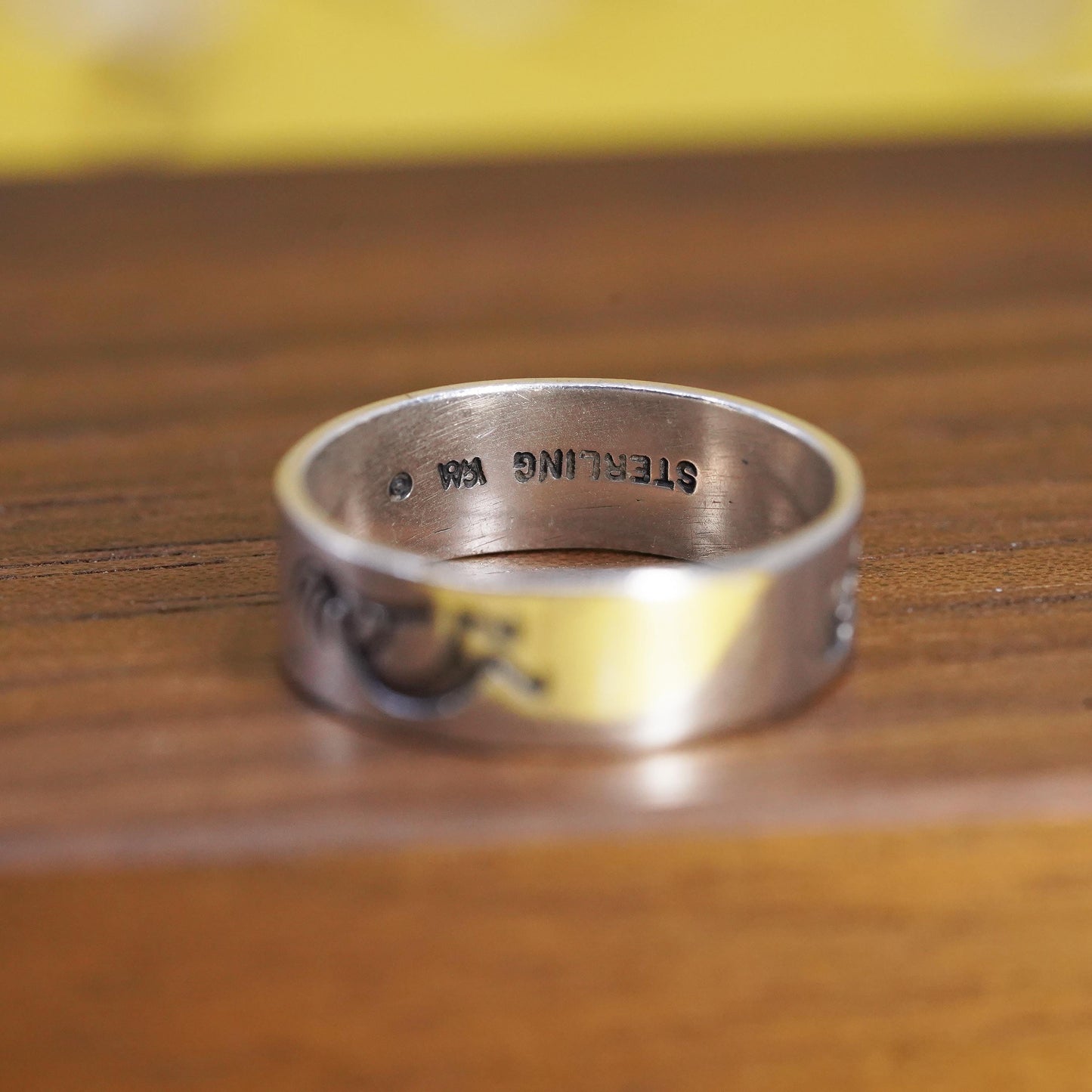 Size 8, VTG Wheeler jewelry Sterling silver handmade ring, 925 kokopelli band