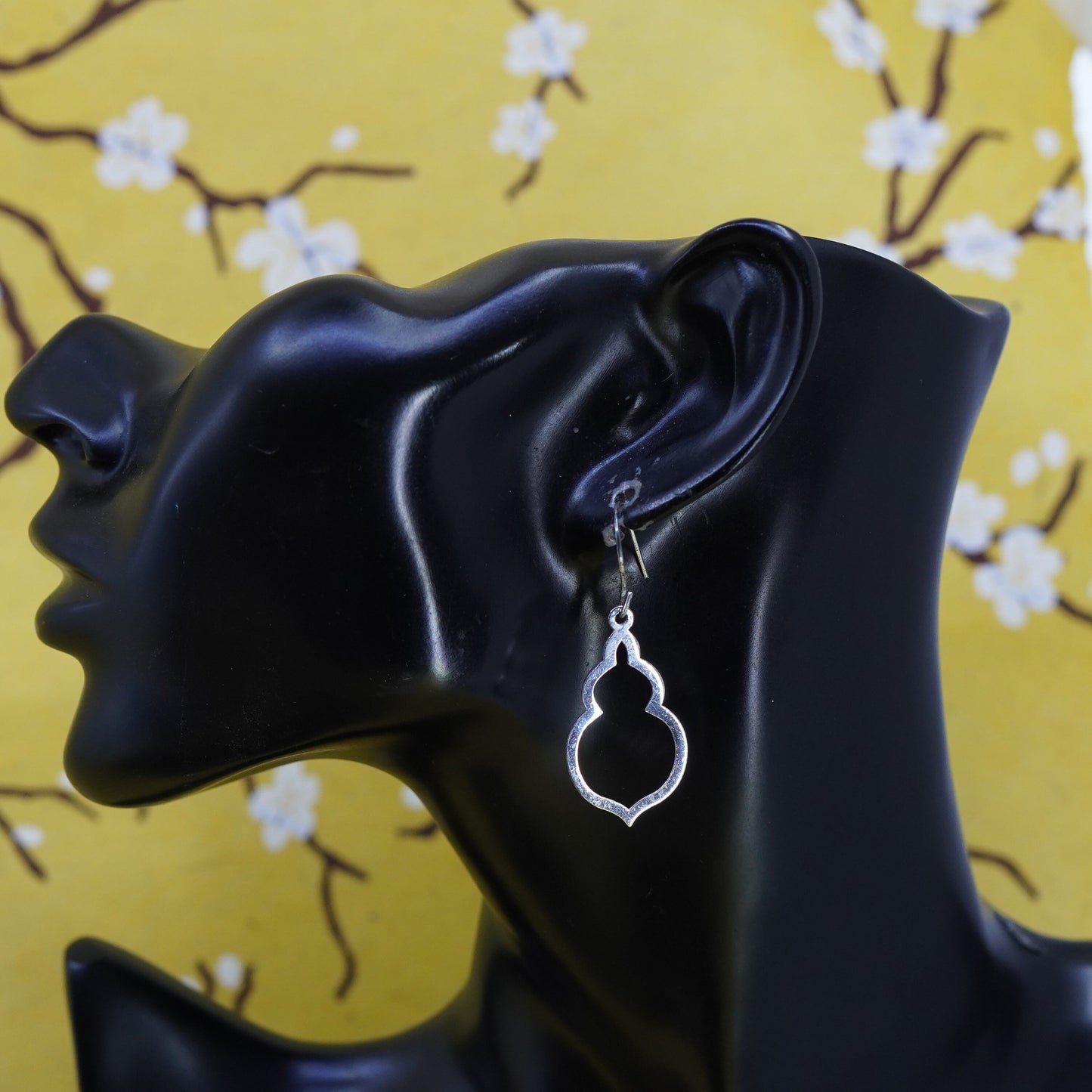 1”, Vintage Sterling silver handmade earrings, 925 teardrop drops