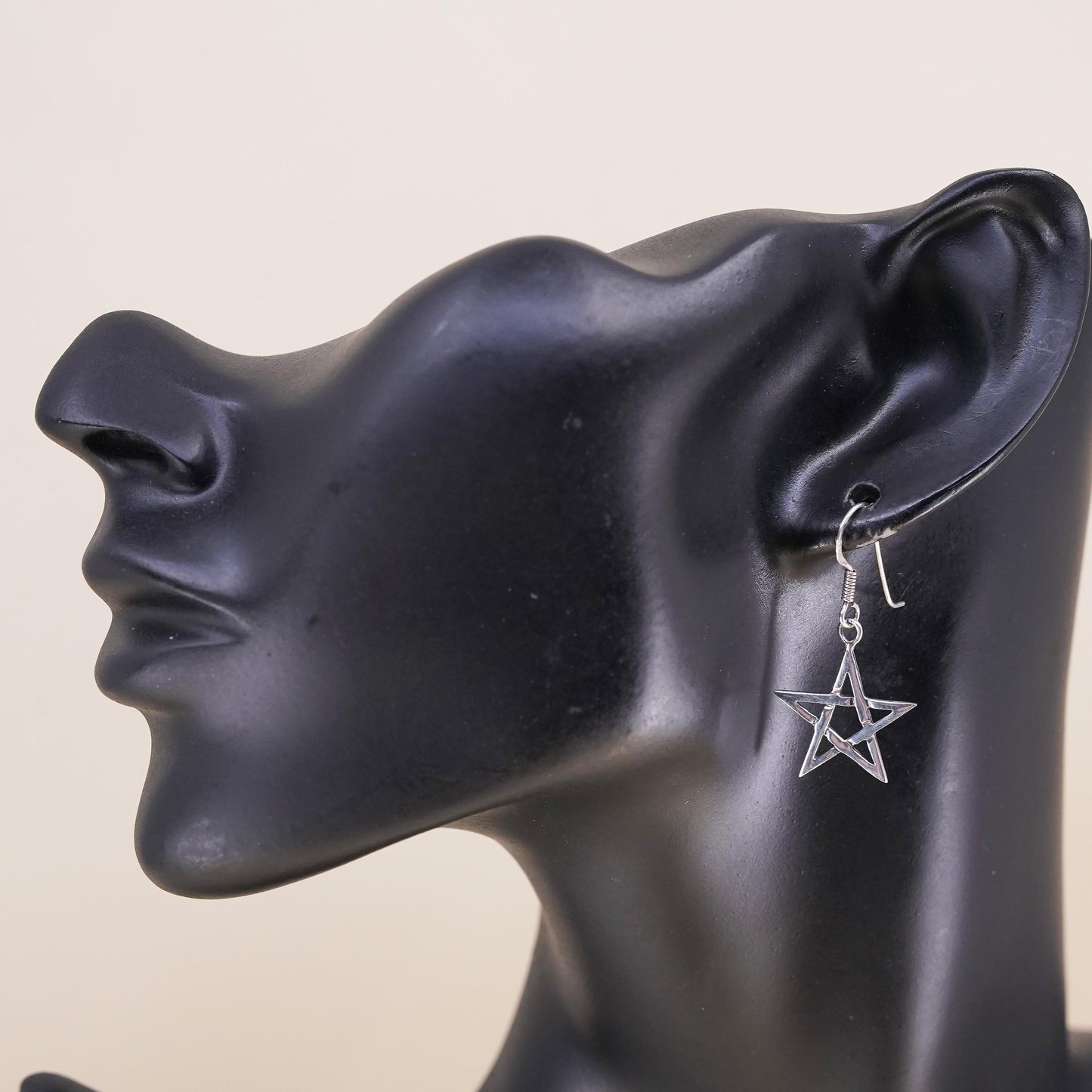 Vintage Sterling silver handmade pendant, 925 star single earring