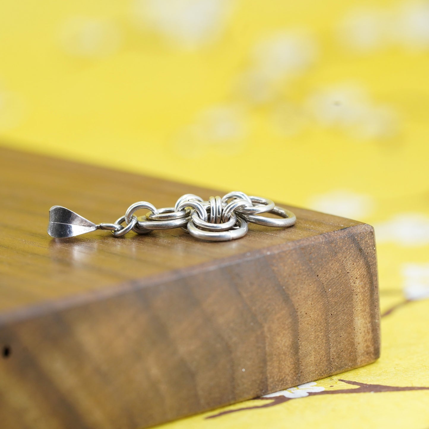 Vintage sterling silver handmade pendant, 925 entwined cross