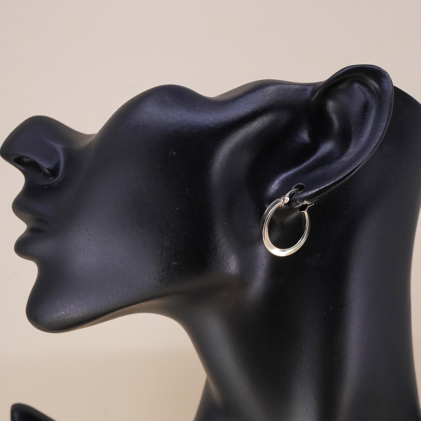 0.75", vermeil yellow gold over sterling silver single earring, primitive hoop