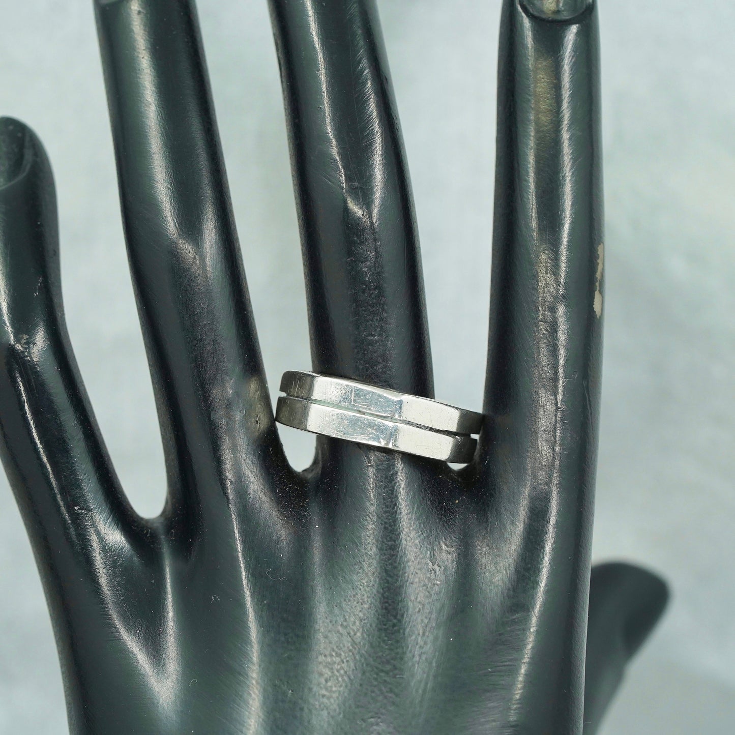 Size 8.5, vintage southwestern Sterling 925 silver statement ring, octagon band