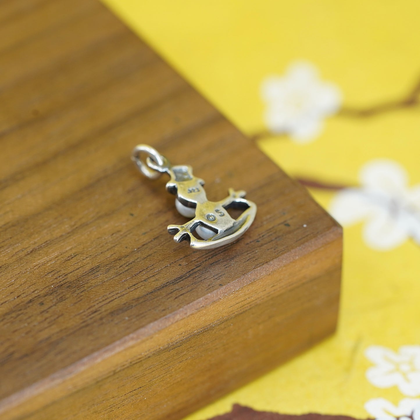 Vintage southwestern Sterling silver 925 handmade snowman charm with pearl