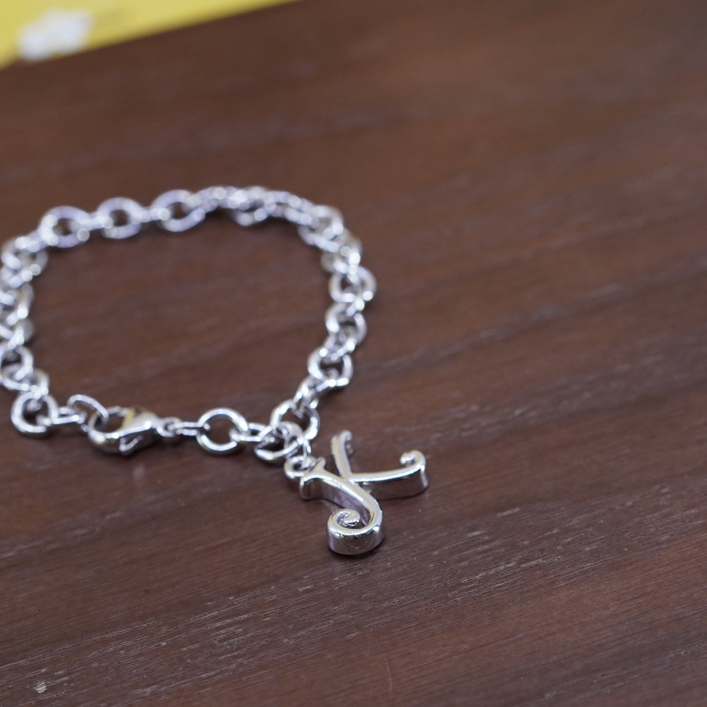 7” Prochain Sterling silver handmade charm bracelet, 925 bold circle link chain