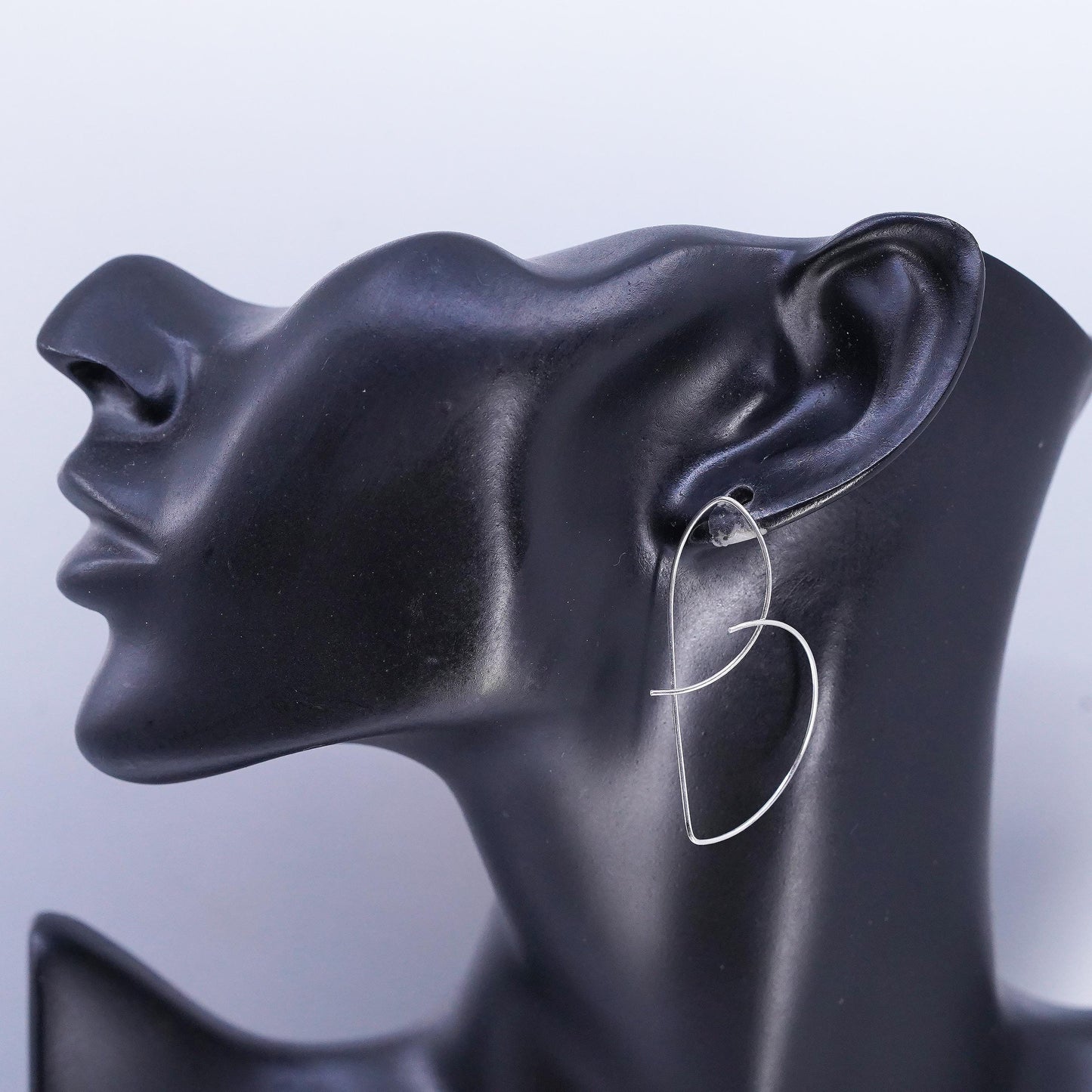 Vintage Handmade 3D Wired 925 Sterling Silver Dangle Earrings