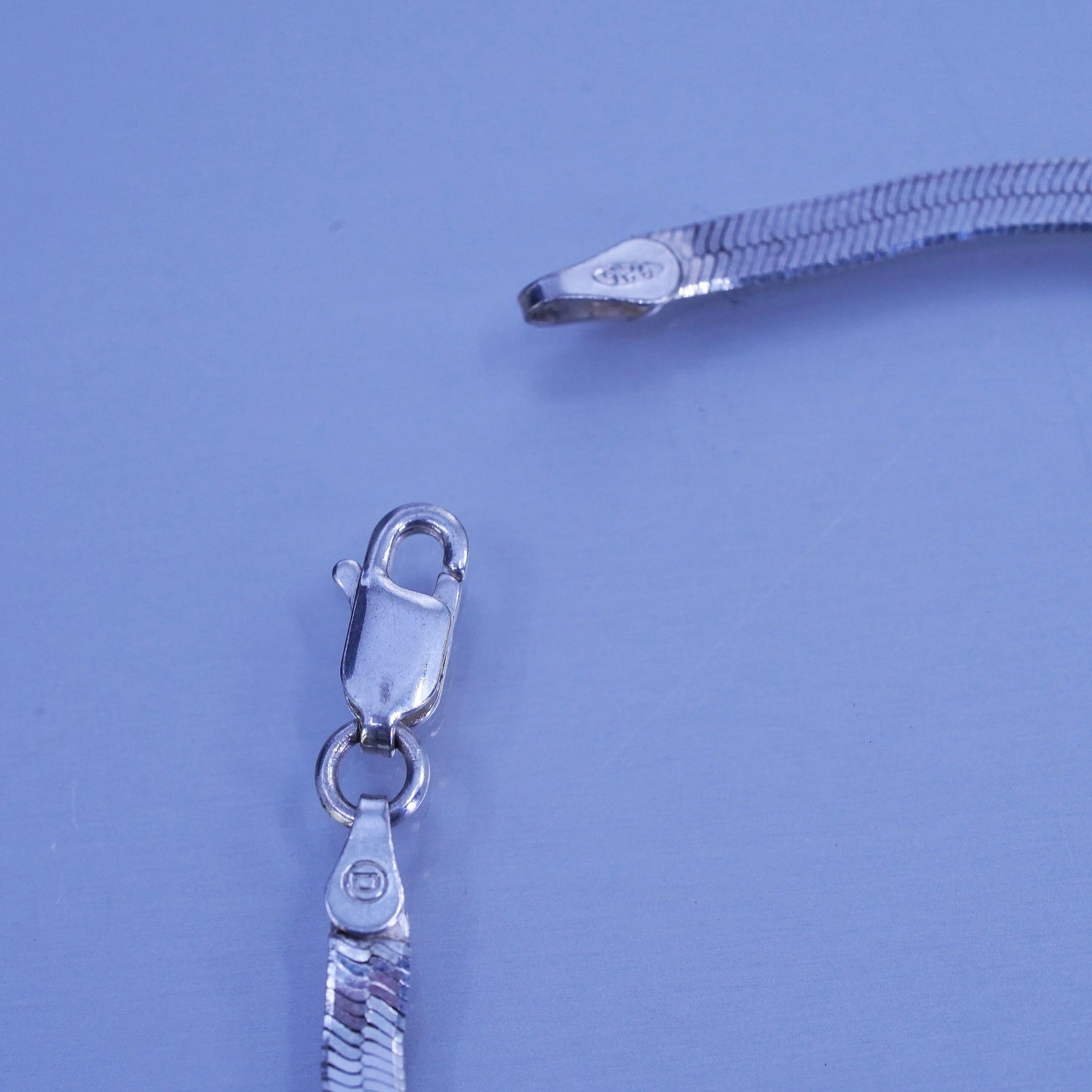 20” 3mm, vintage Italy Sterling 925 silver herringbone chain necklace