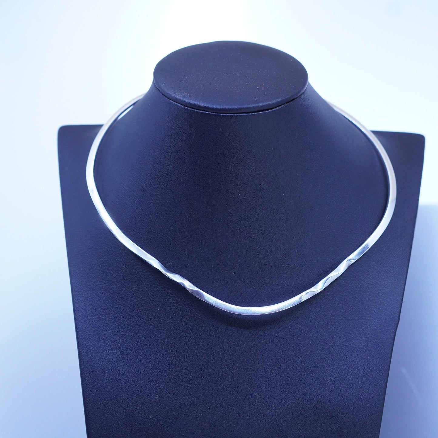 12”, vintage Sterling 925 silver handmade choker collar necklace