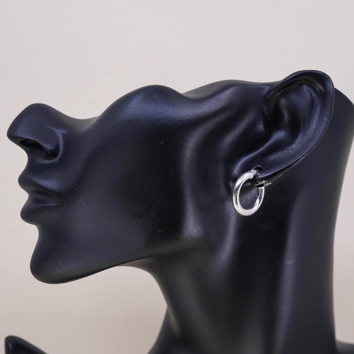 0.5", Vintage sterling silver loop single earring, fashion primitive hoop