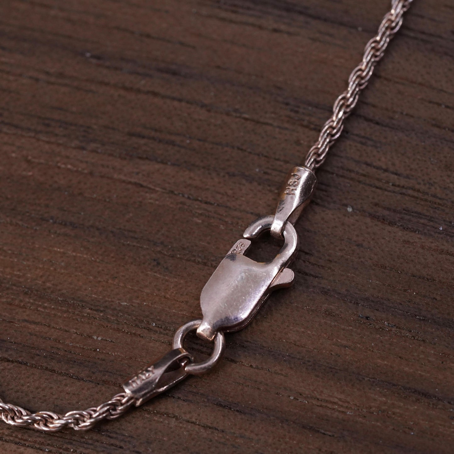 22” vermeil rose gold Sterling silver necklace, 925 rope cz spiral pendant
