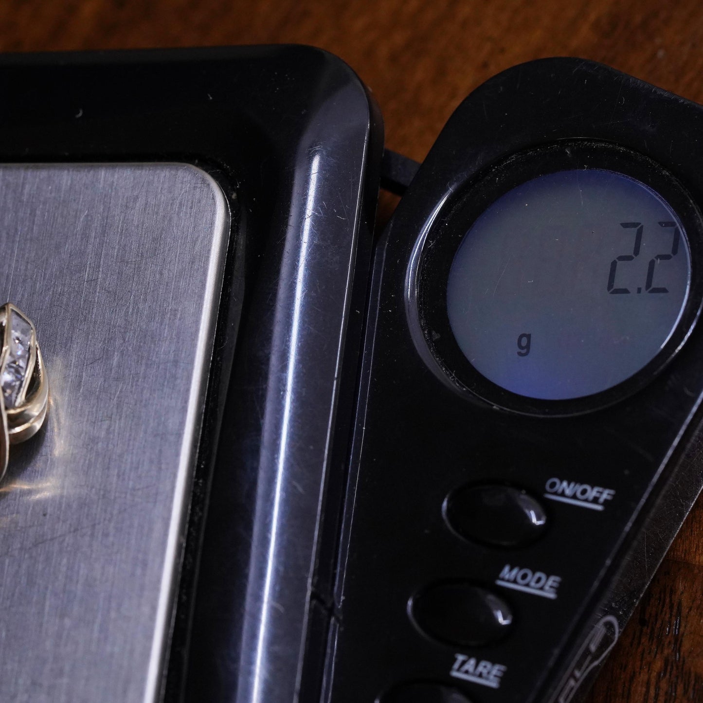 Vintage vermeil gold over Sterling 925 silver stud with cz, single earring