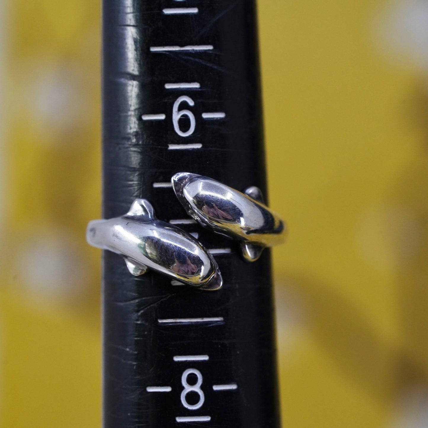 Size adjustable, Sterling silver handmade ring, 925 wrap lover dolphin band