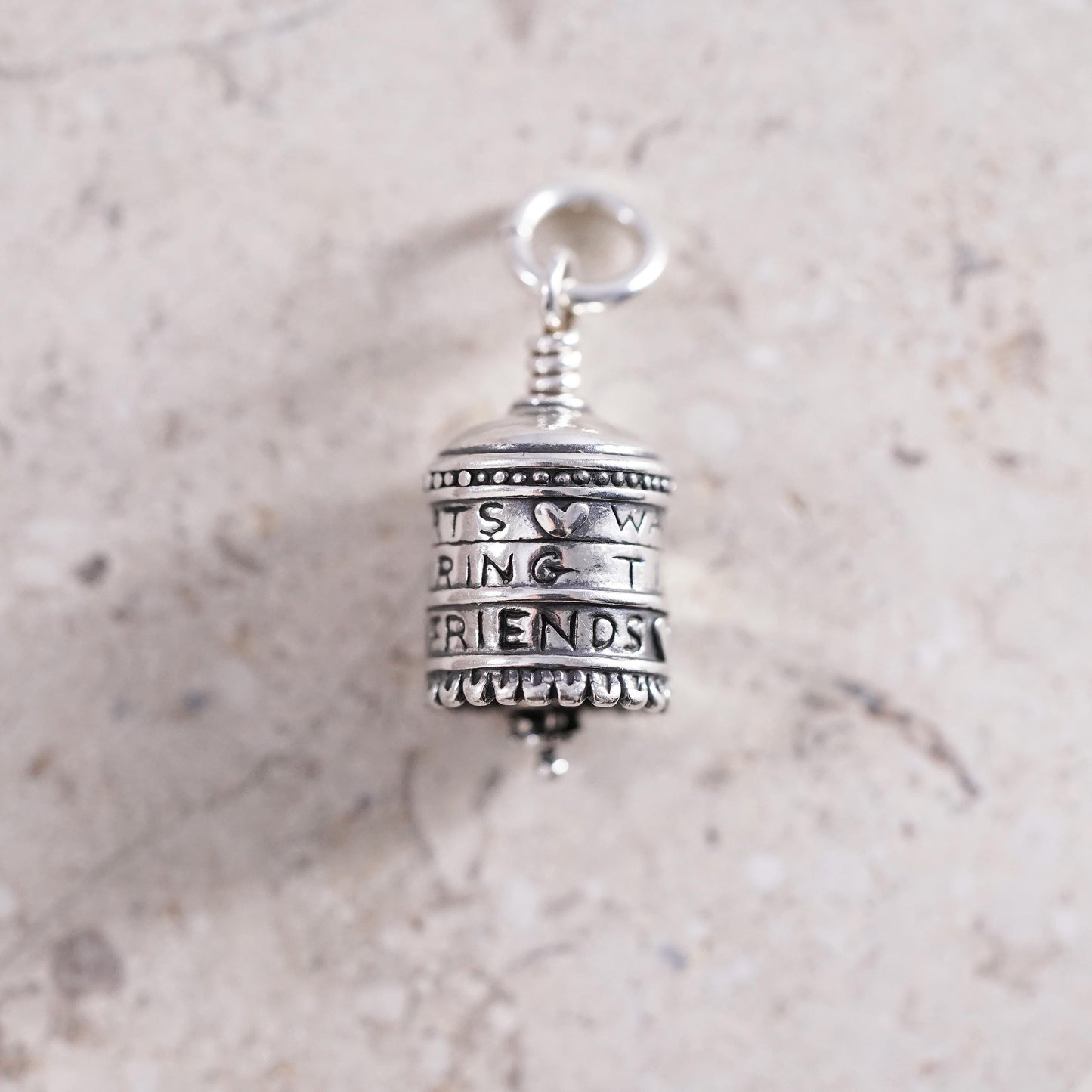 Vintage Sterling silver handmade chime, bell, ring, 925 harmony ball