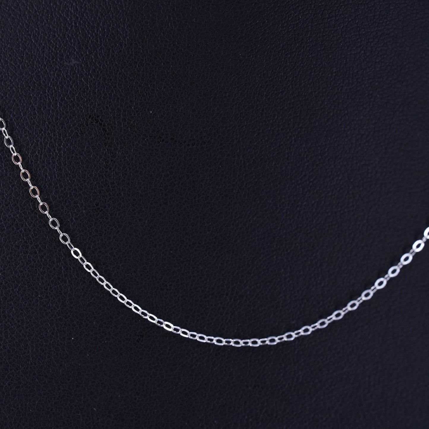 16” 1.6mm, vintage Italian Sterling 925 silver flatten circle chain necklace