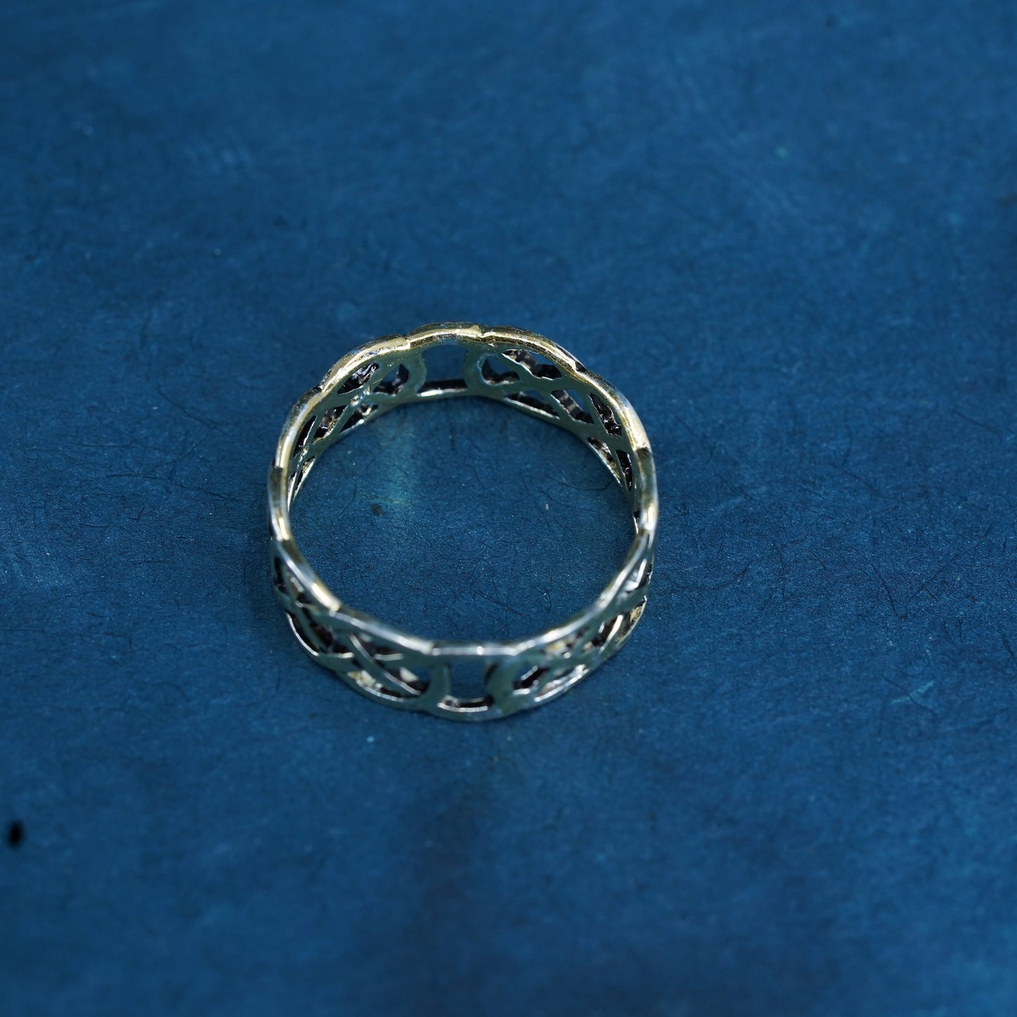 Size 10.25, gold over sterling silver handmade ring, 925 braided woven band