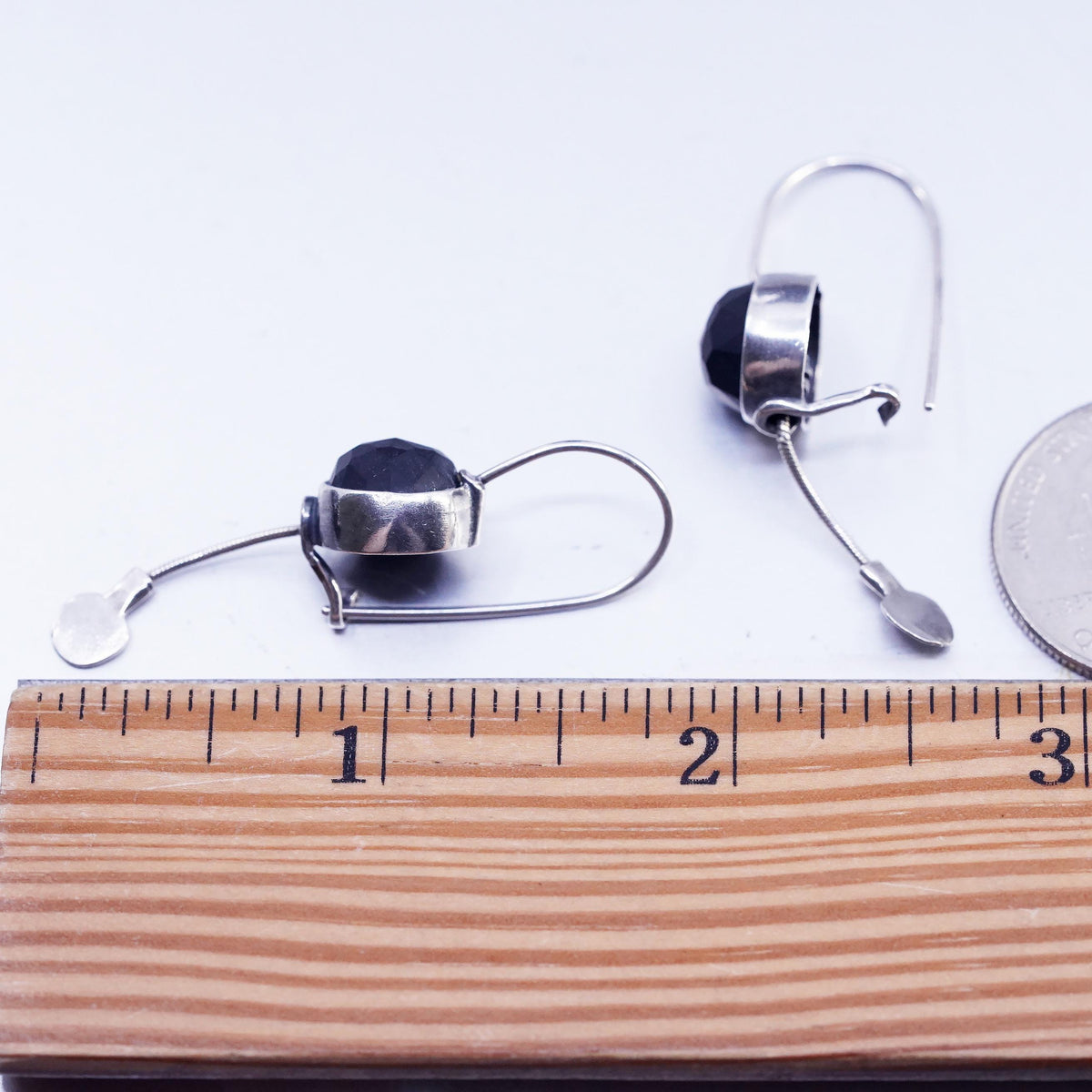 SILPADA Sterling Silver 925 Faceted Matte Black Onyx Dangle Earrings W1626