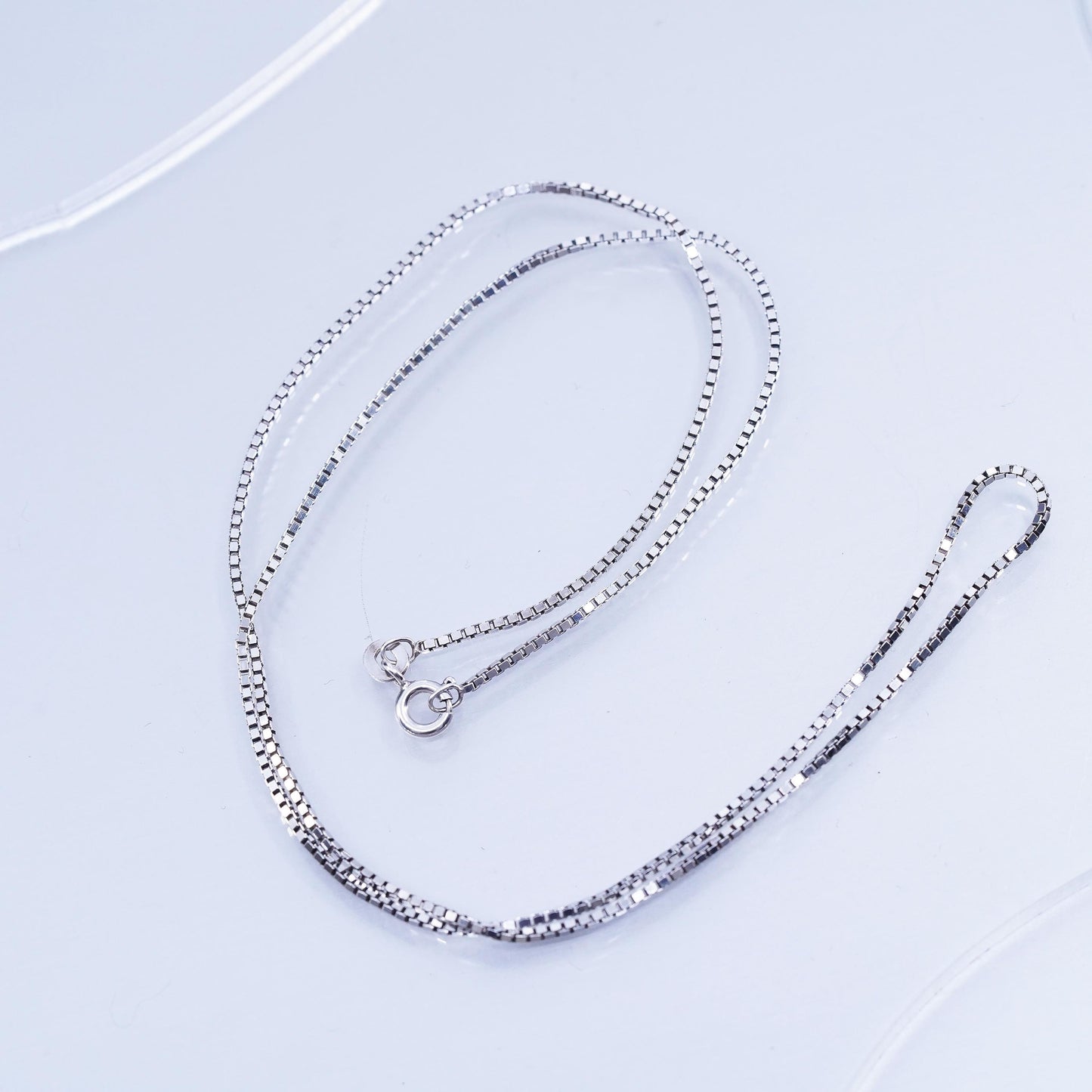 20” 1mm, vintage Italian Sterling 925 silver handmade box chain necklace