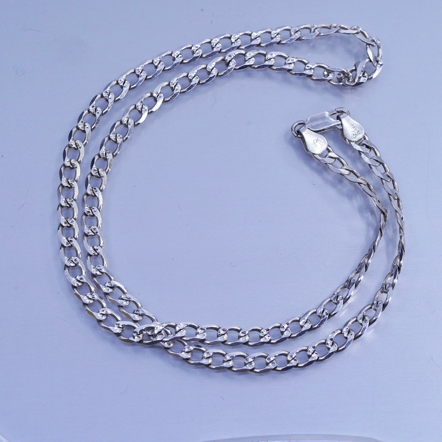 20” 5mm, vintage Italy Sterling 925 silver curb chain necklace