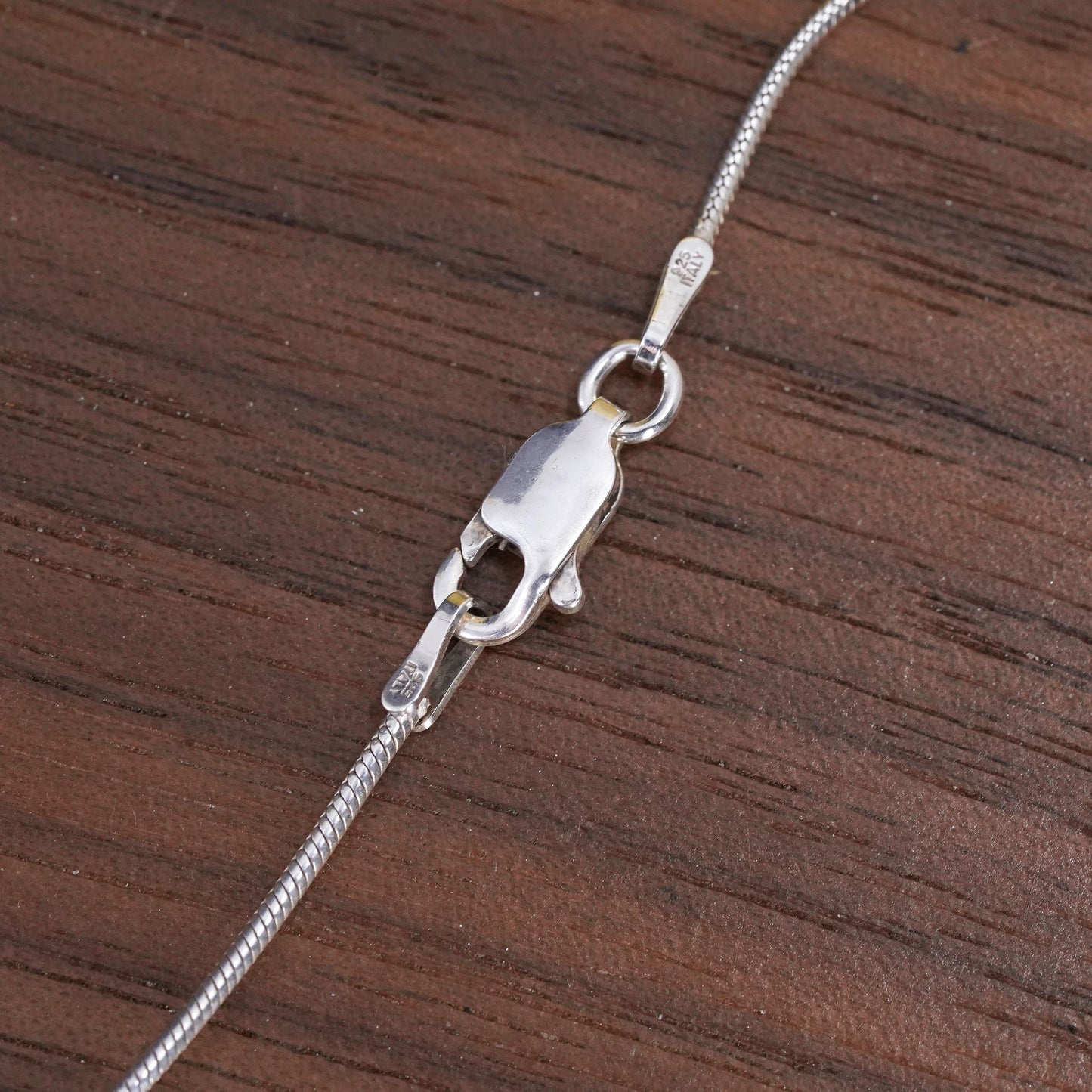 20”, vintage Sterling silver necklace Italian 925 snake chain circle cz pendant