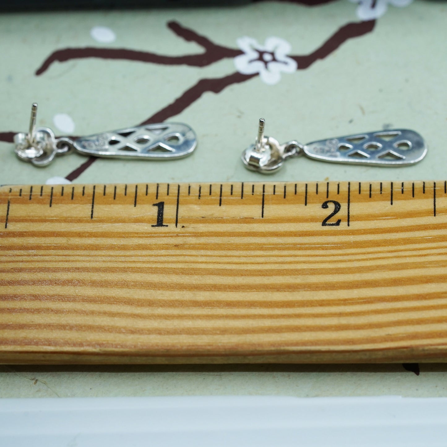 Vintage Irish Sterling silver handmade earrings, 925 Celtic knot dangles