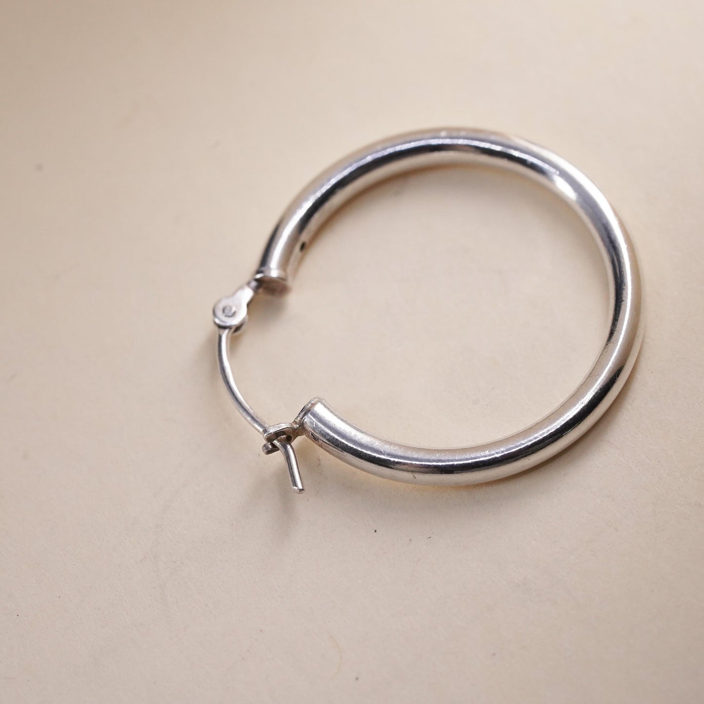 1", Vintage sterling silver single earring, fashion minimalist primitive hoop