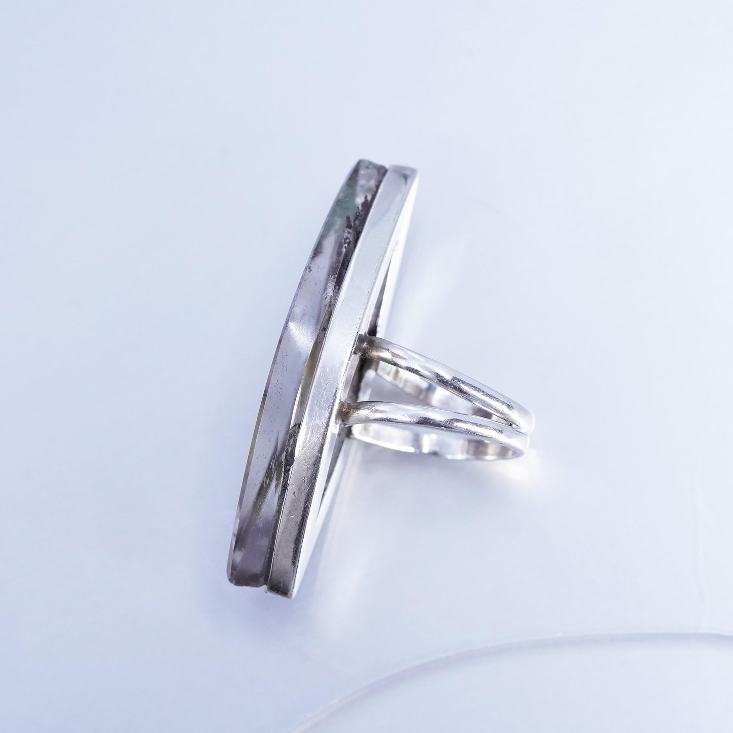 Size 9, Vintage southwestern Sterling 925 silver handmade ring marquise resin